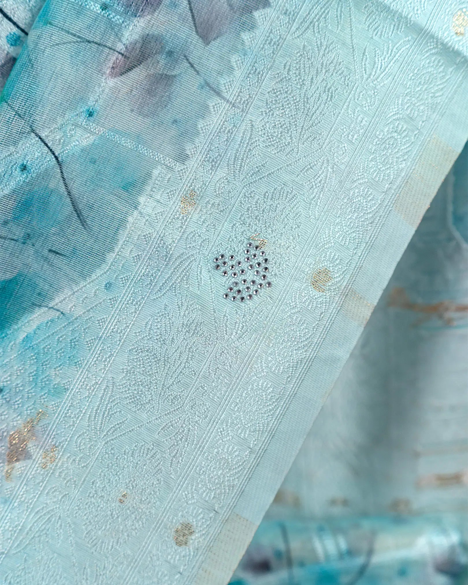 SC3496 - Cotton Brasso With Silver Stone