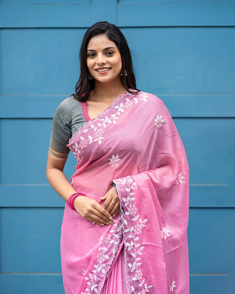 SC6334 - CHIFFON FANCY EMBROIDERY SAREE