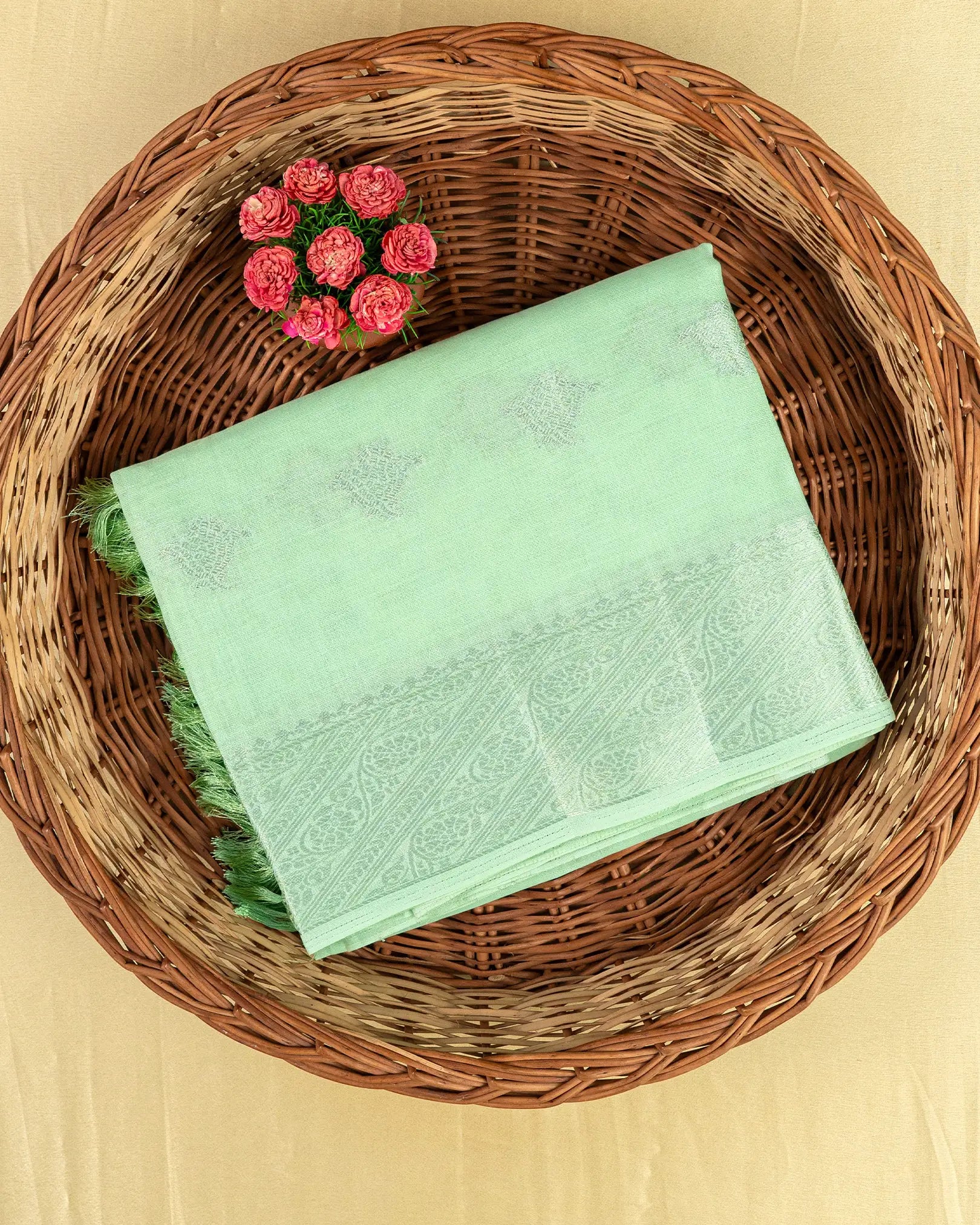 SC4362 - Linen Saree With Silver Butta