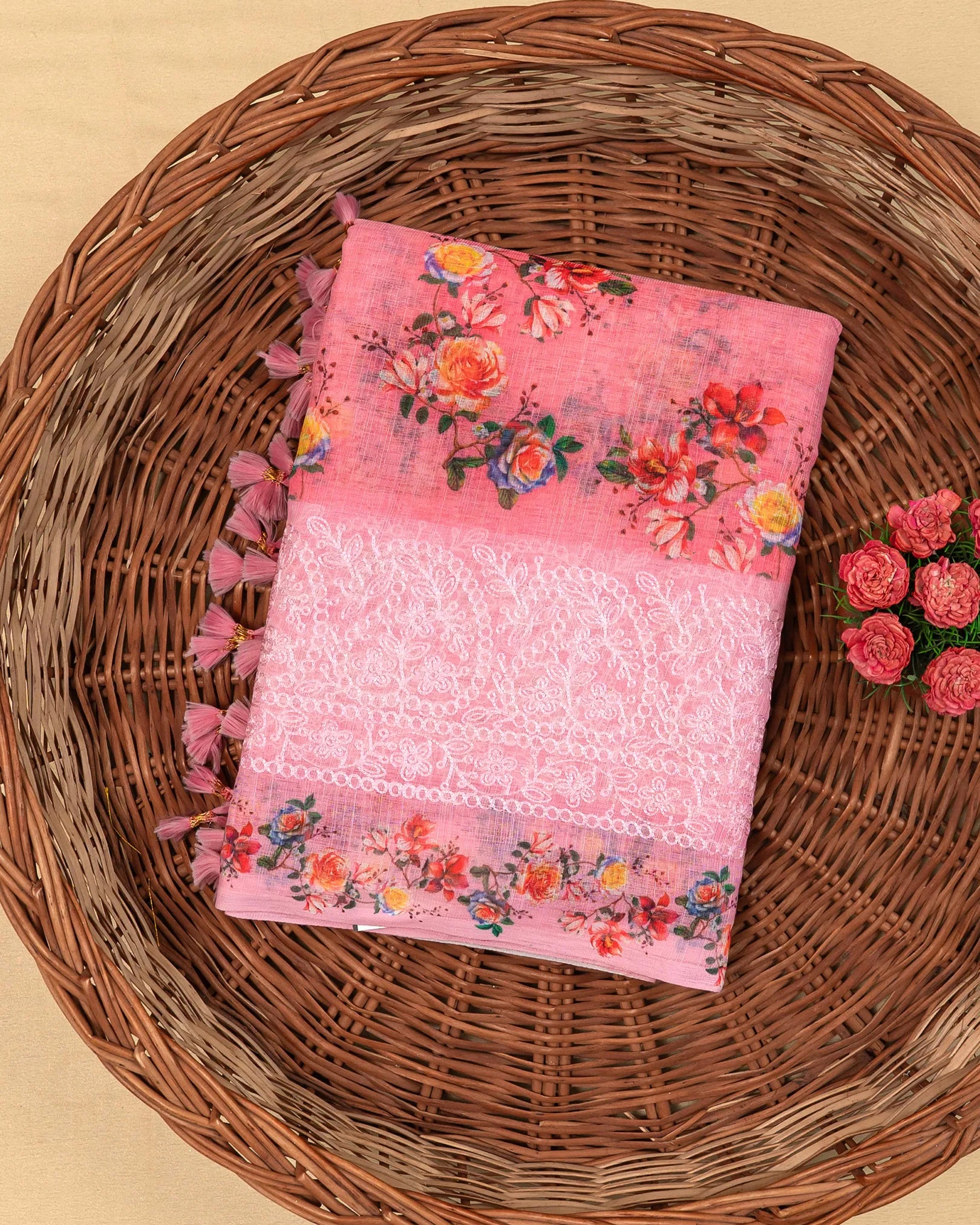 SC3166 - Linen With Embroidery Border