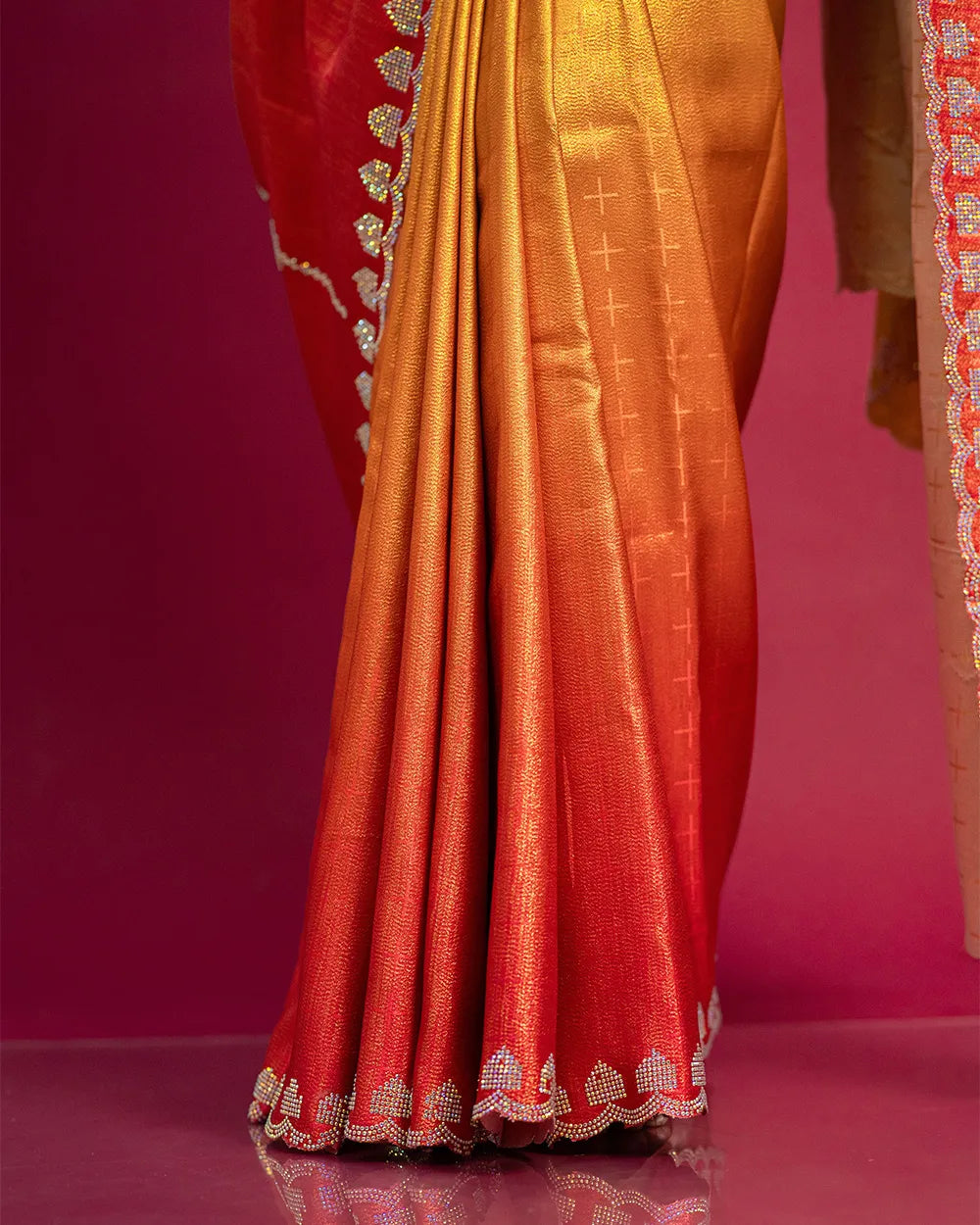 SC6621 - SATIN MULTI STONE SAREE
