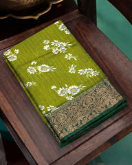 SC5735(2) - DOLA SILK SAREE WITH CHECKED AND DIGITAL PRINT