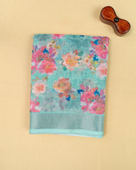 SC3505 - Linen With Sparkling Stone Over Body And Silver Border