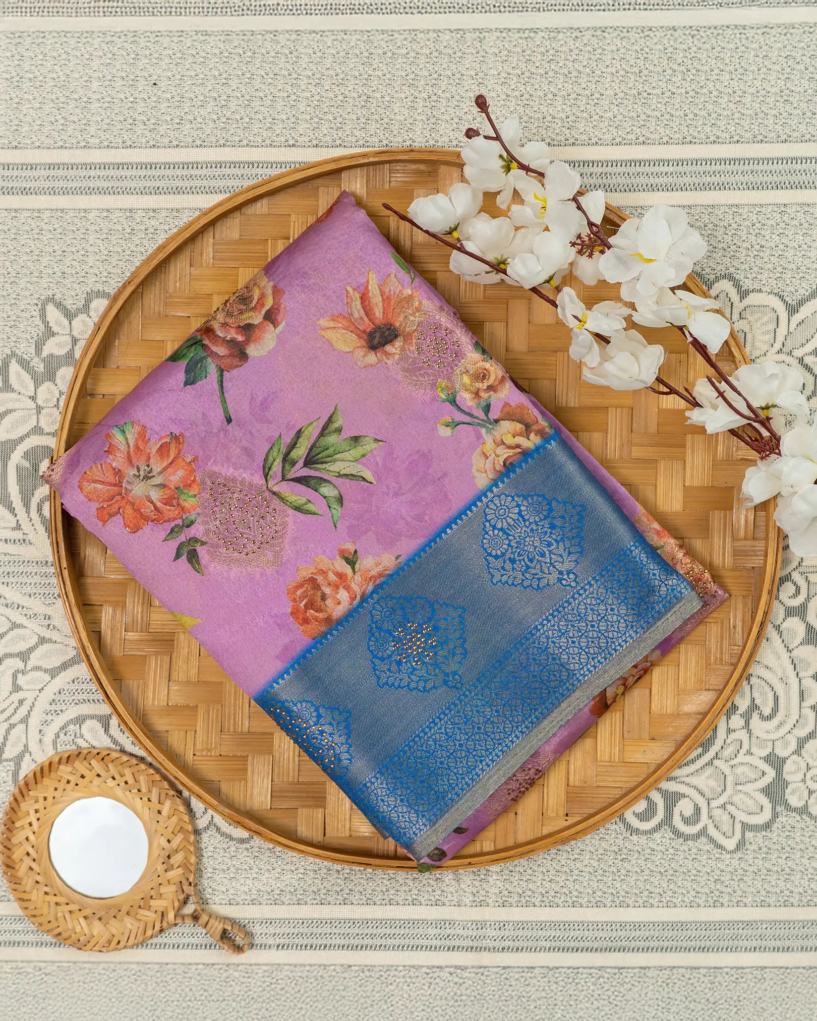 SC3494 - Tussar Digital Print With Stone