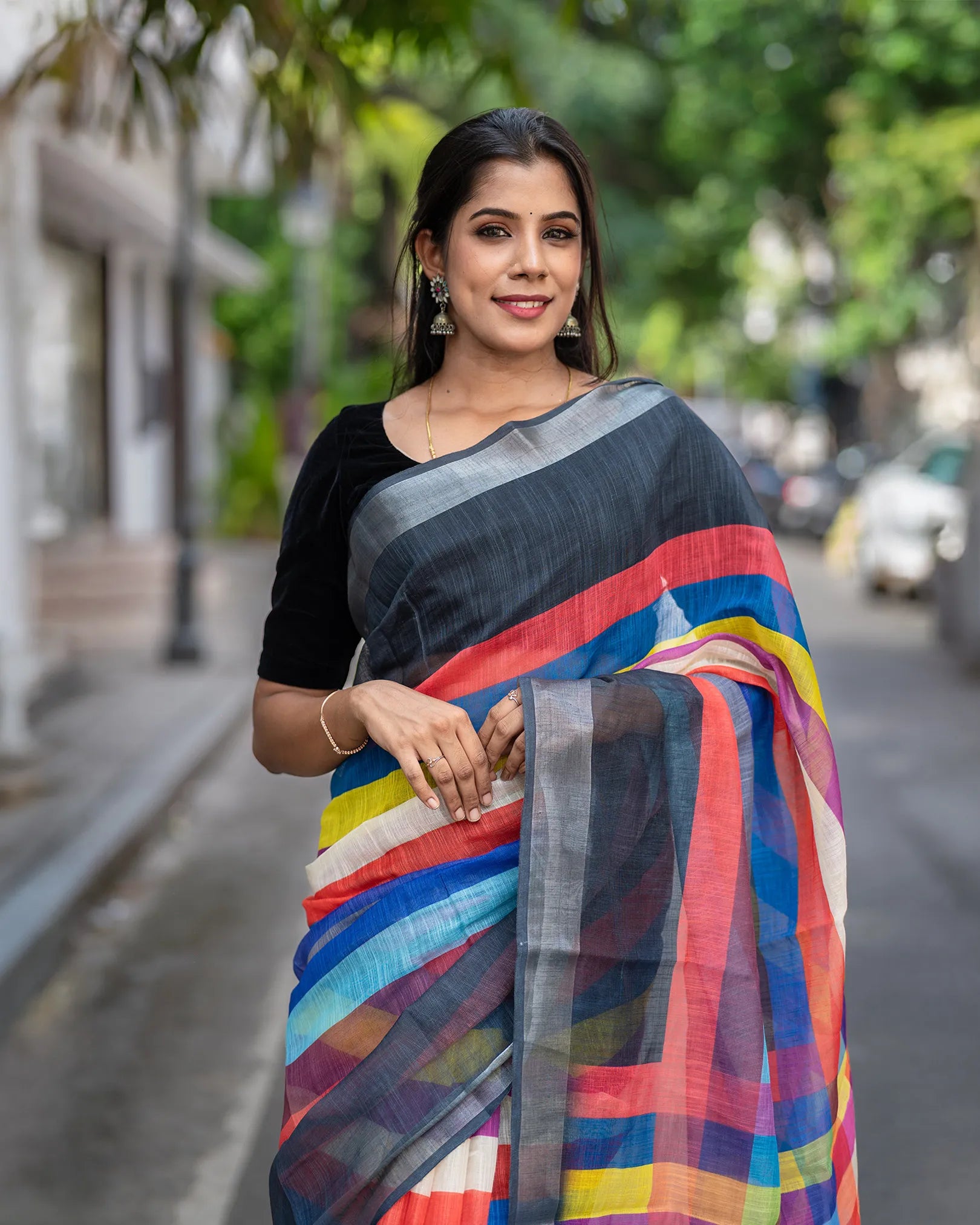 SC4845 - Linen Saree with Fancy Lines