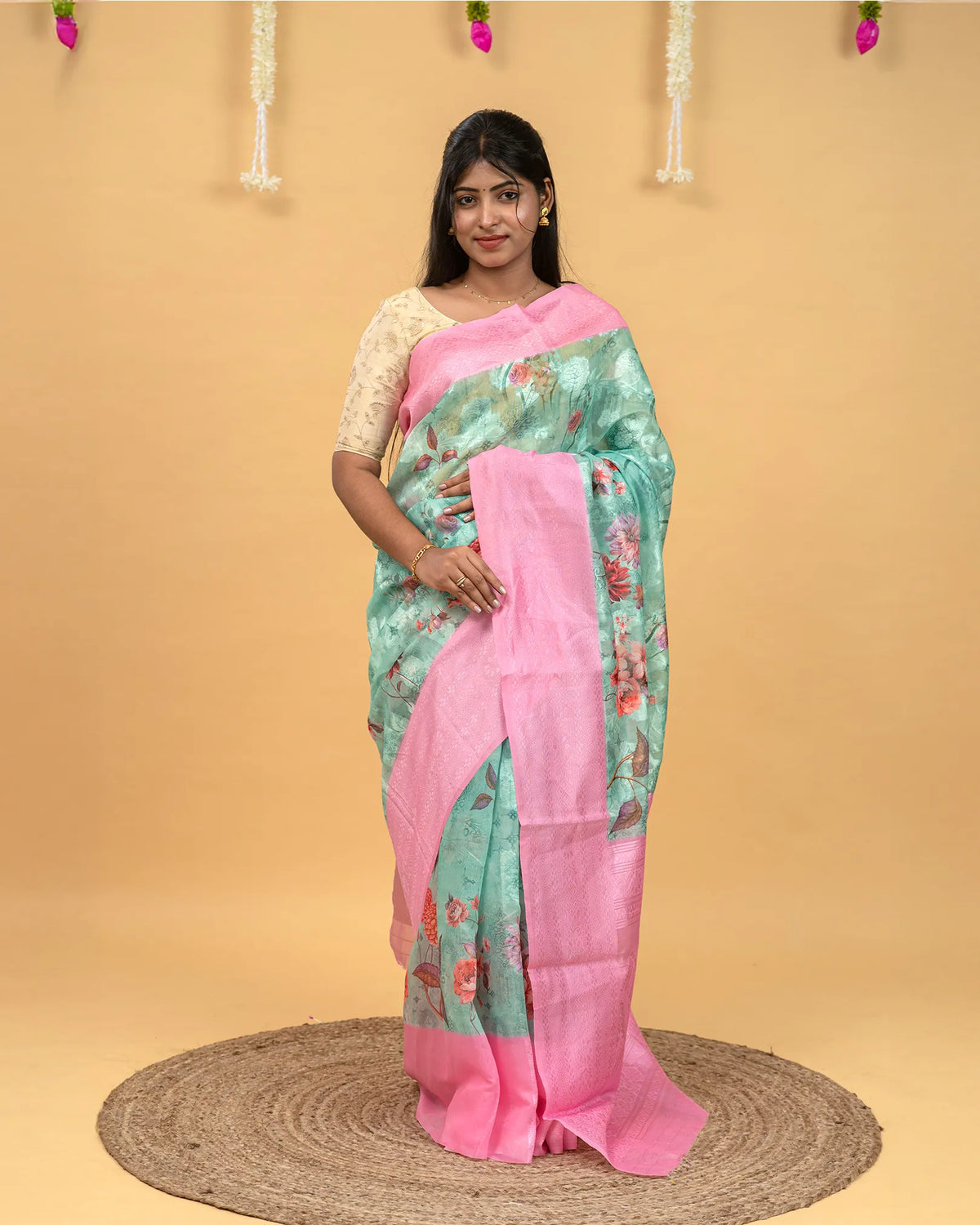 SC3043 - Cotton Brasso Saree With Digital Print