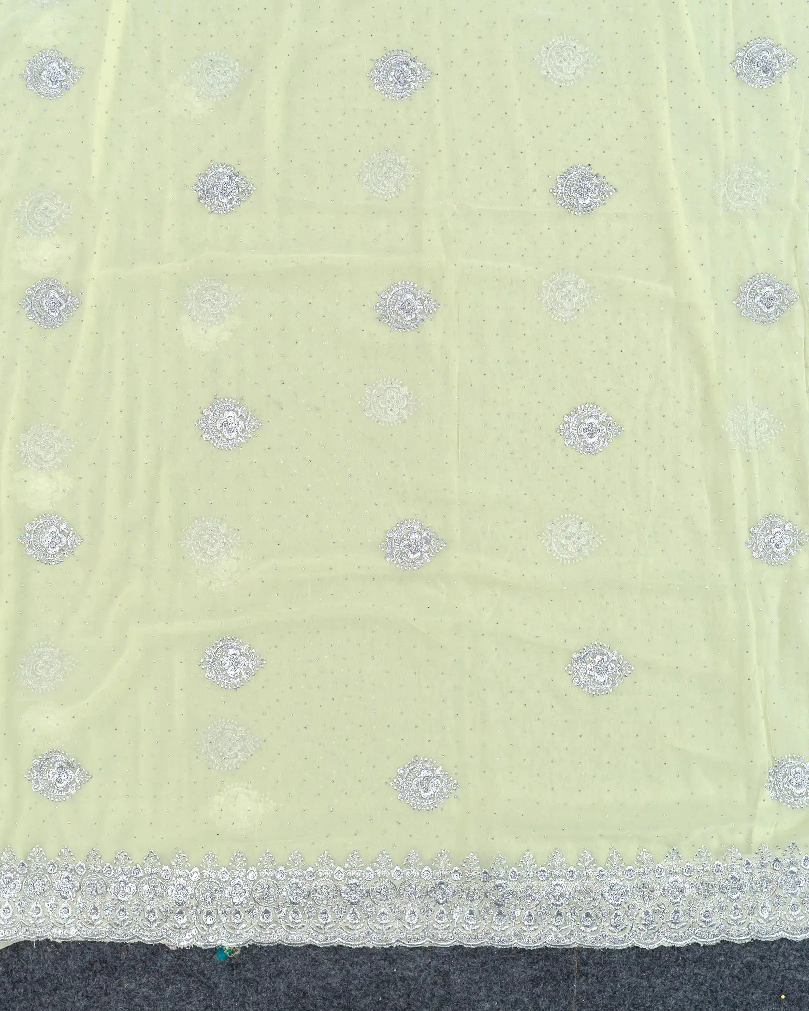 SC3997 - Georgette With Silver Embroidery And Sparkling Stone