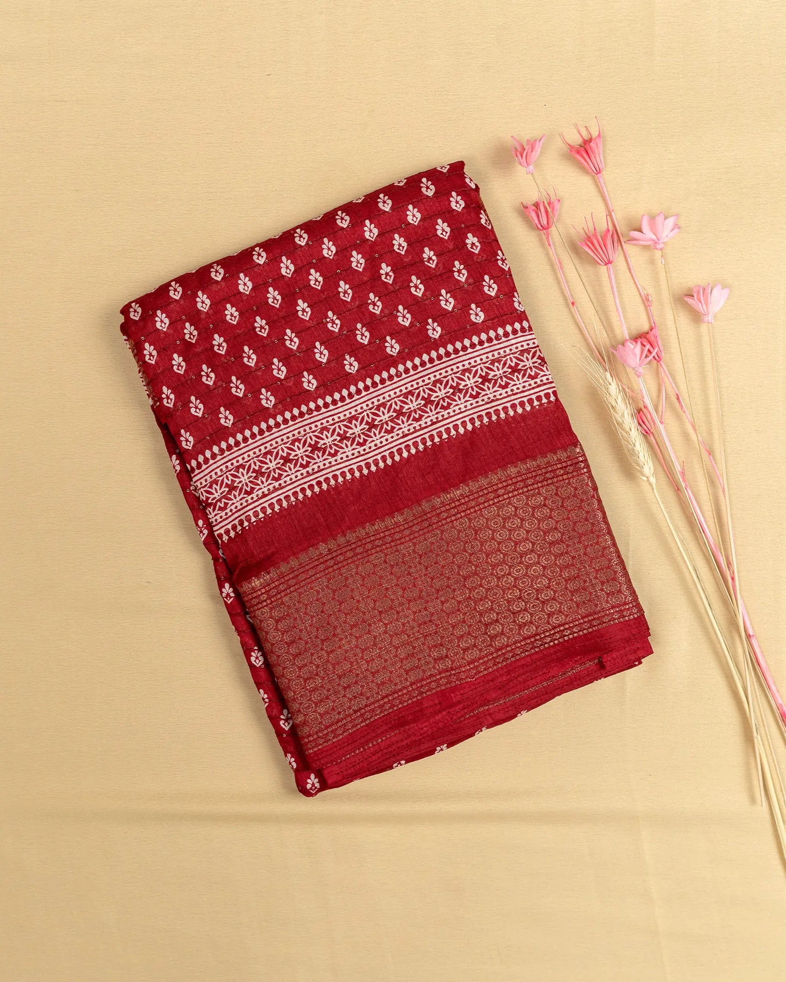 SC3973 - Dola Sequence Embroidery With Bandhini Print