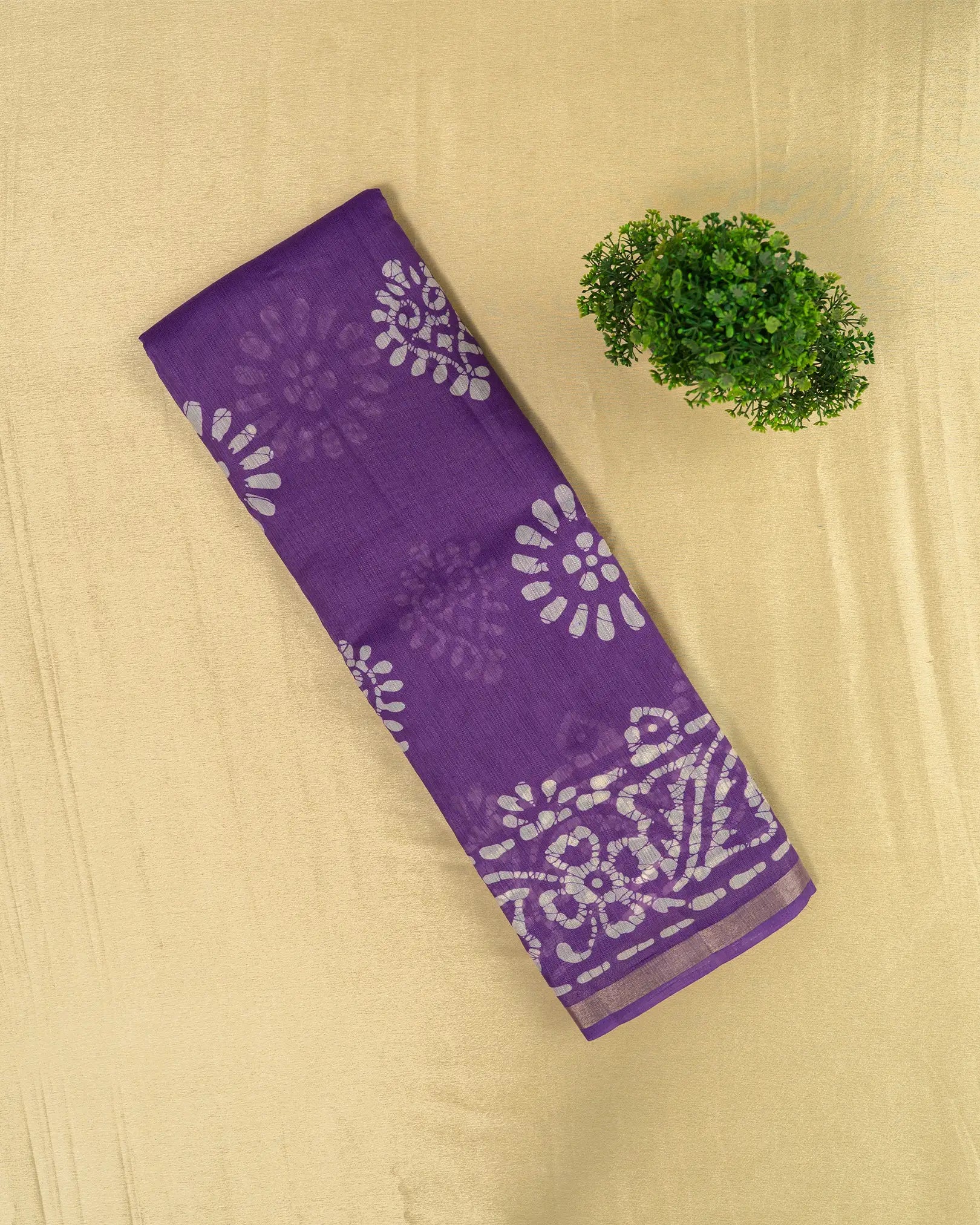 SC1519 - Tussar Silk Saree With Bandhani Print
