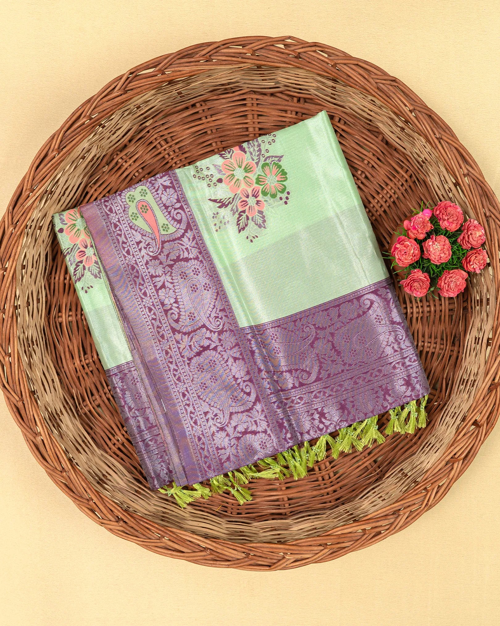 SC2849 - Tissue Silver Zari Meena Butta