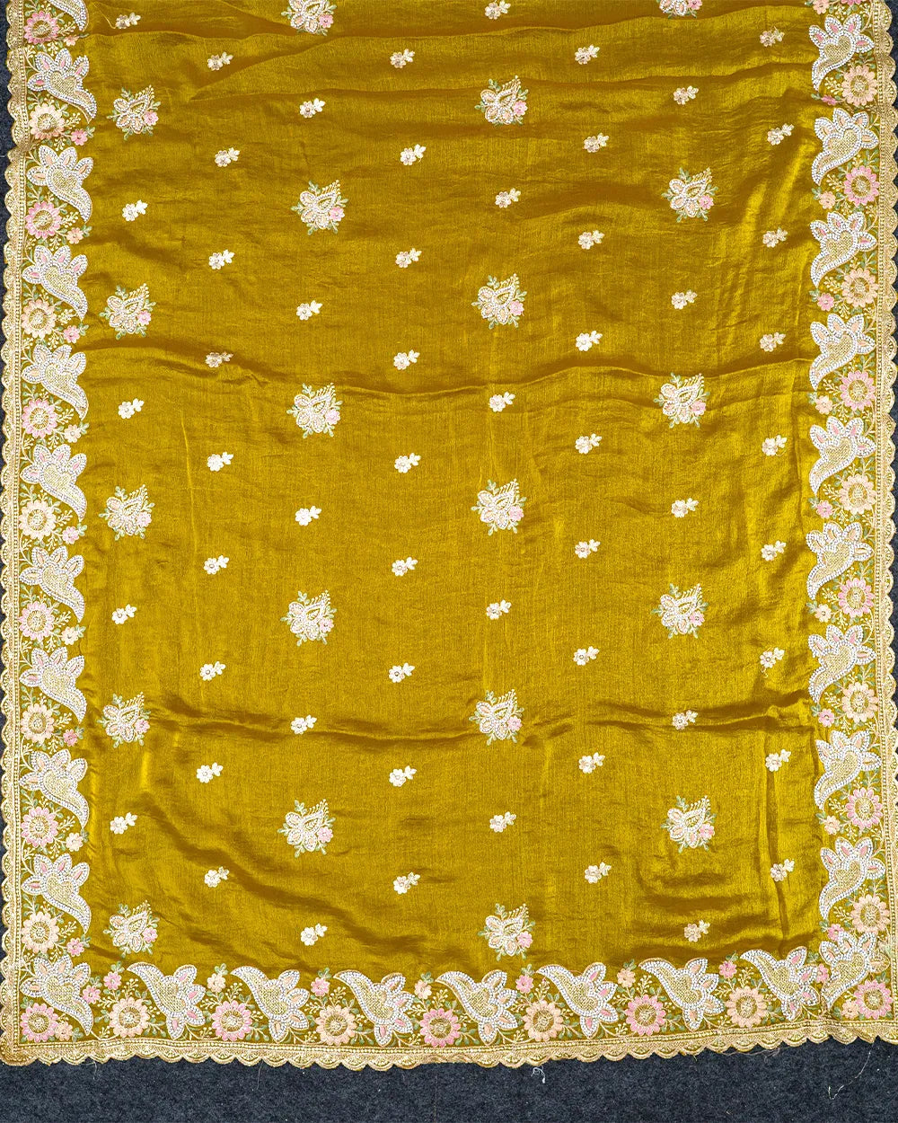 SC5849 - VISCOSE SAREE WITH FANCY EMBROIDERY STONE WORK