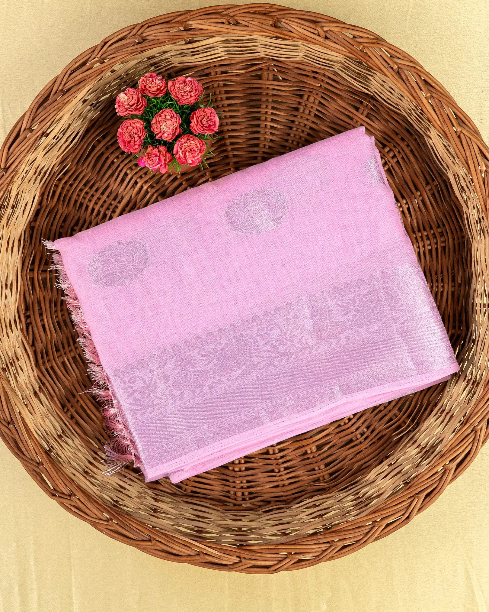SC4362 - Linen Saree With Silver Butta