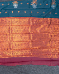 SC4038 - Litchi Silk With Embose And Zari Work