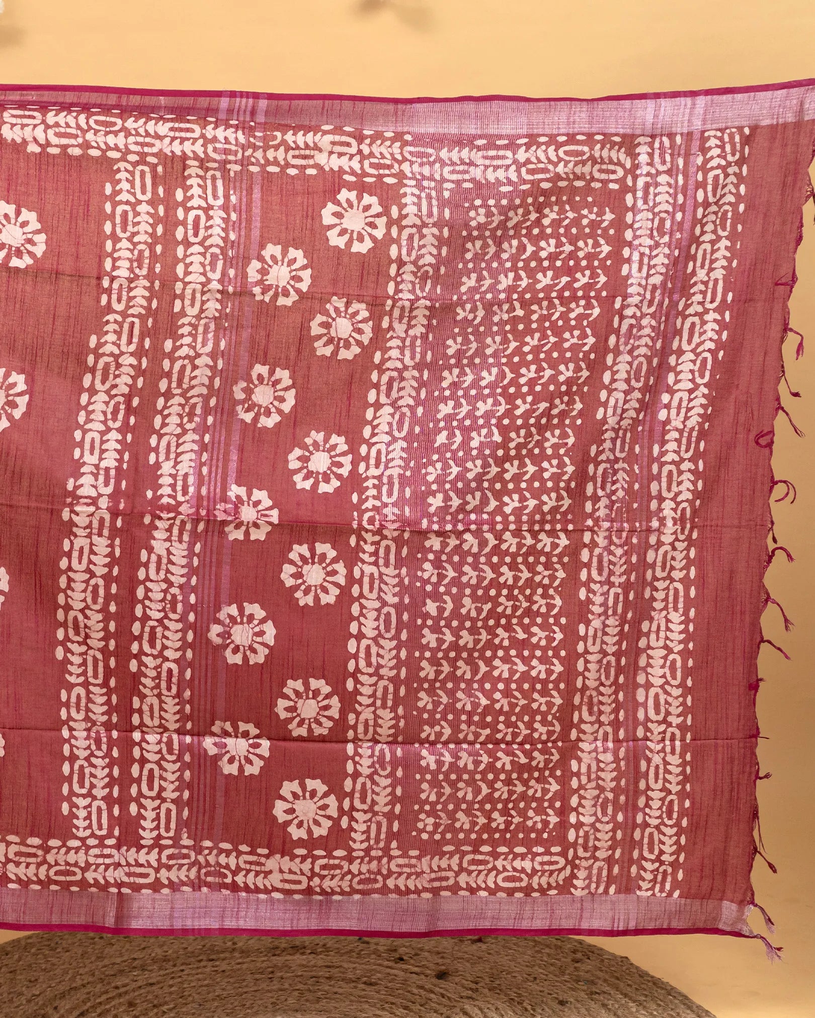 SC3875 - Raw Silk With Bandhini Print