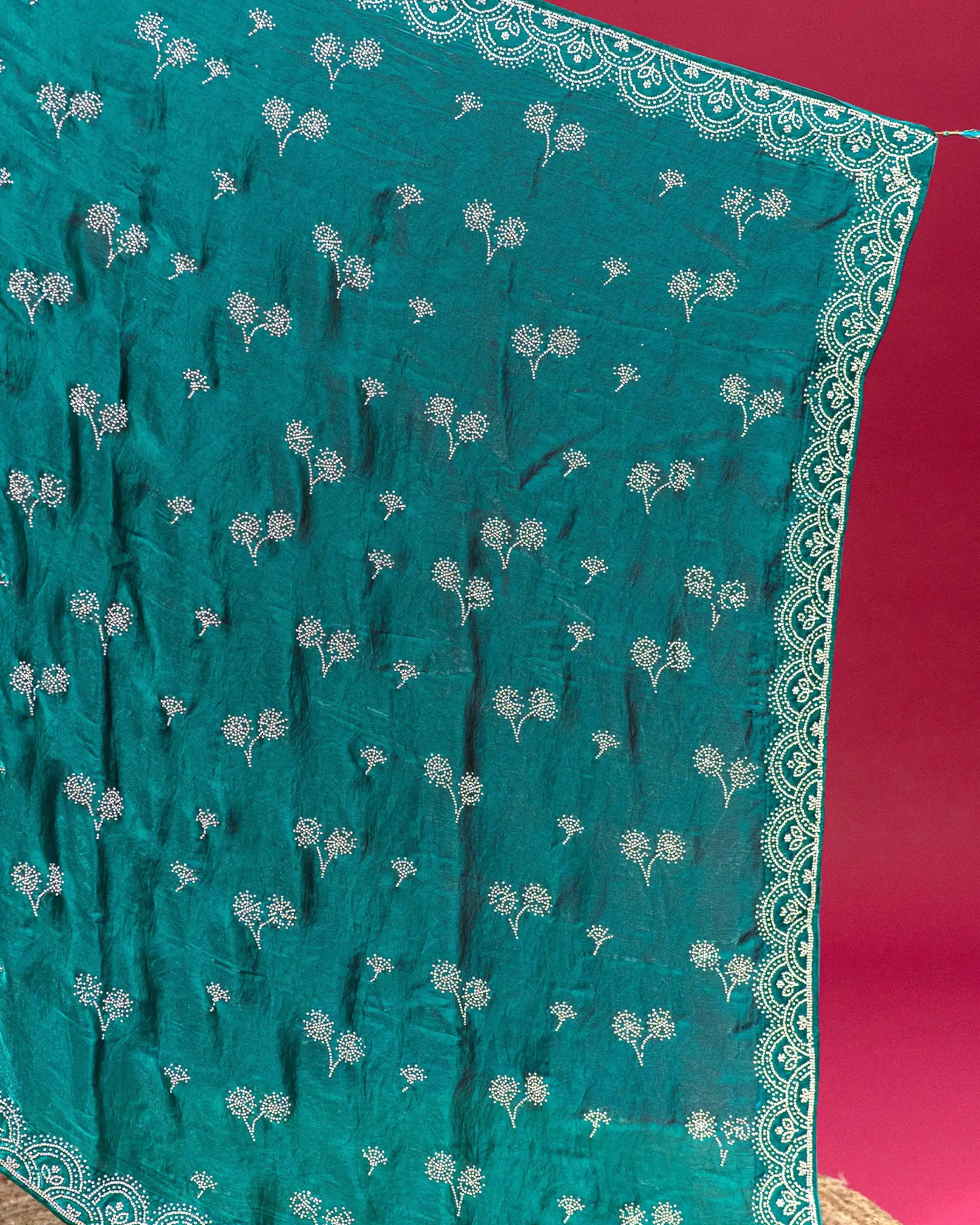 SC3450 - Fendy Satin Saree With Heavy Stone Work