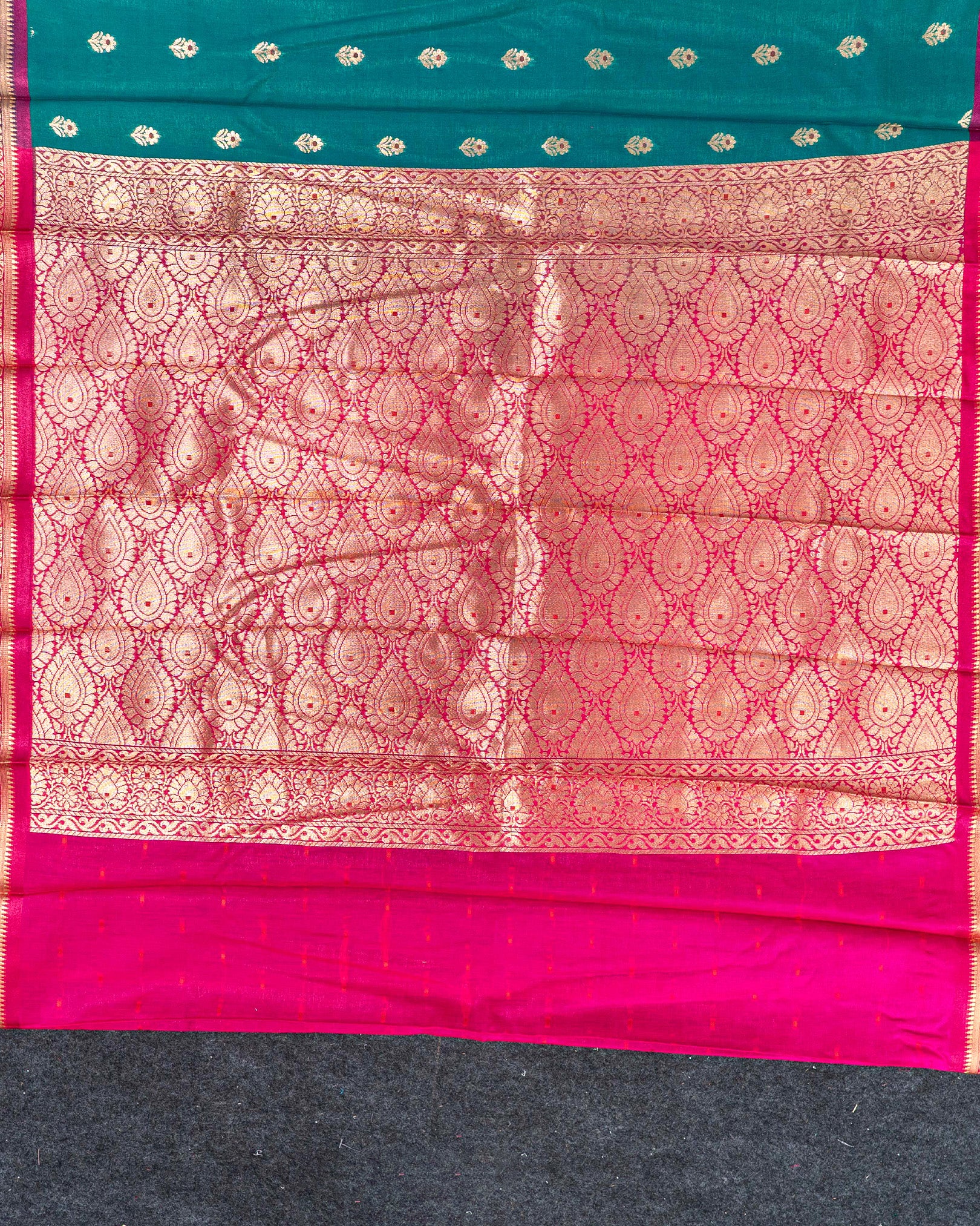 SC3030 - Satin Saree With Copper Zari And Meena Butta