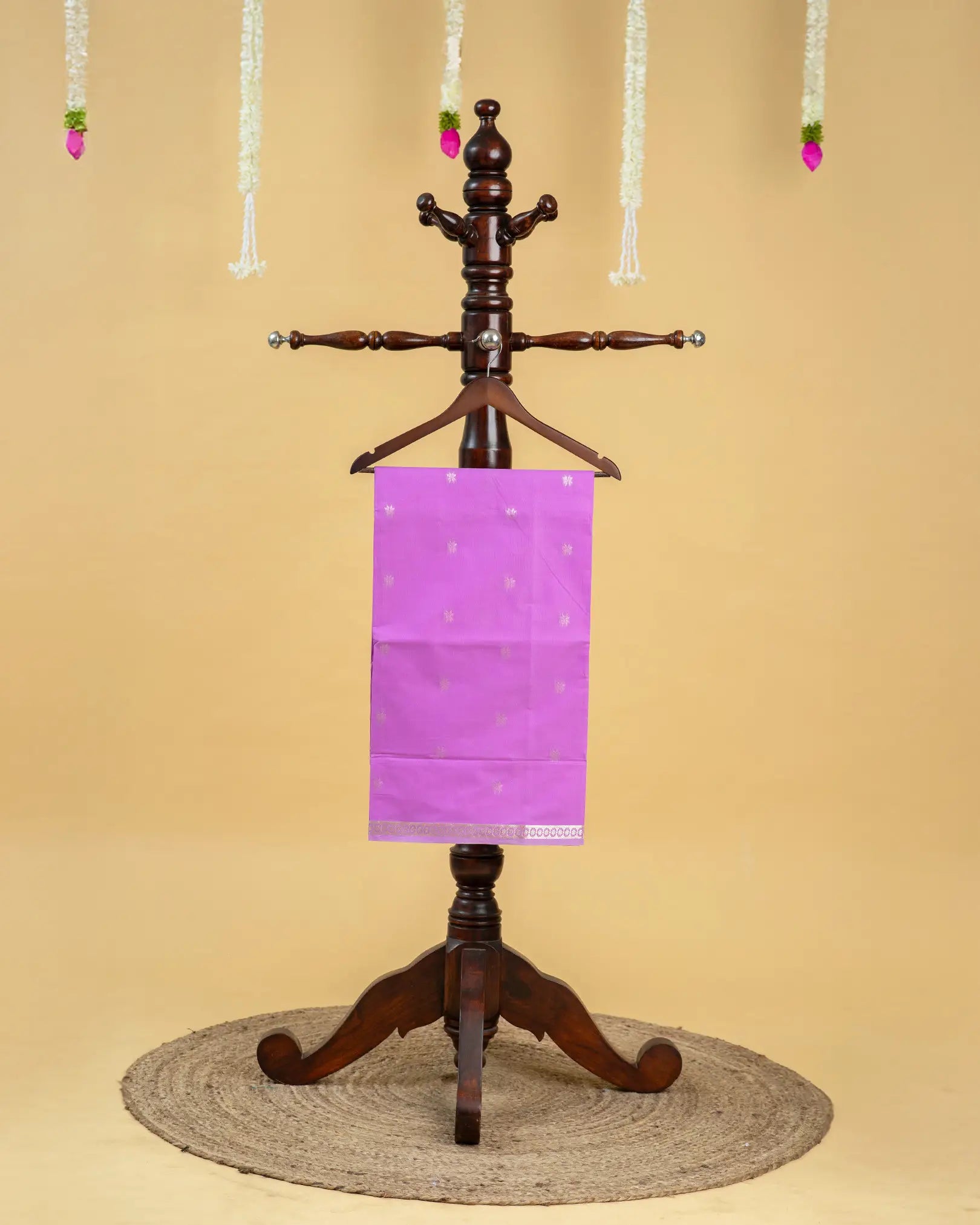 Silk Cotton Saree with Gold Border Work