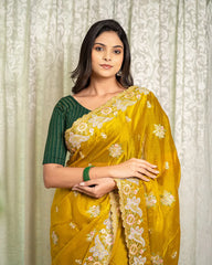 SC5849 - VISCOSE SAREE WITH FANCY EMBROIDERY STONE WORK