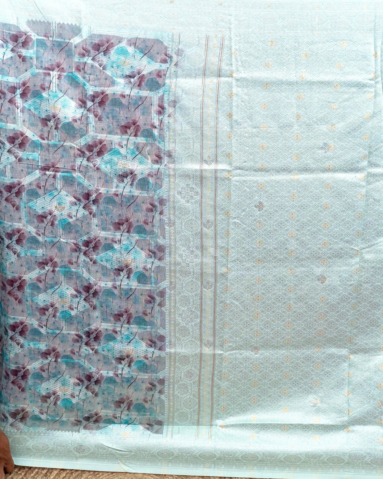 SC3496 - Cotton Brasso With Silver Stone