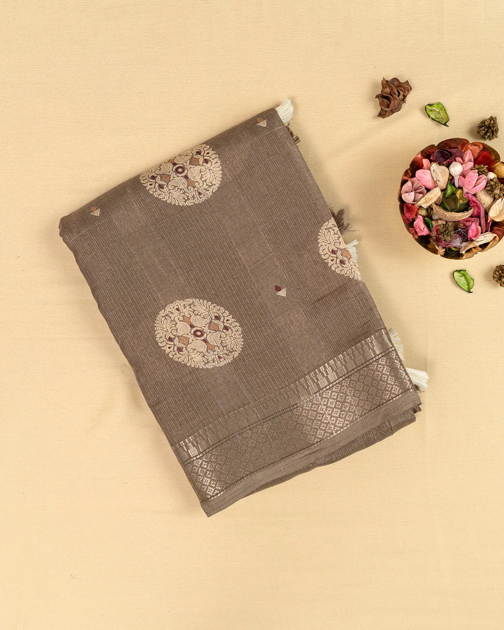 SC3866 - Linen With Digital Bandhini Print