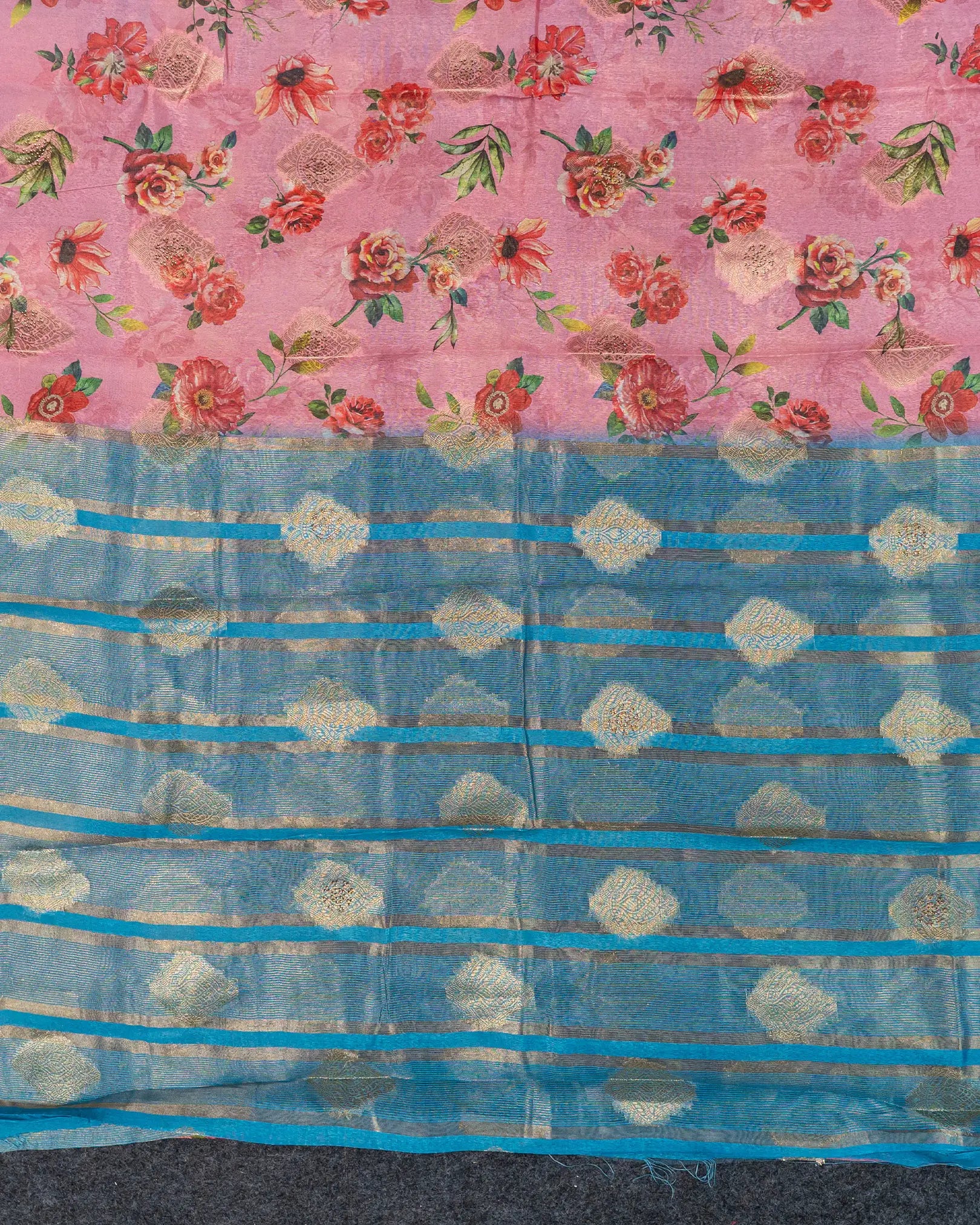 SC3494 - Tussar Digital Print With Stone