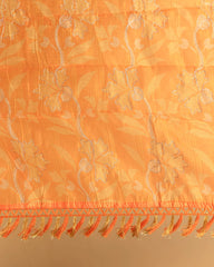 SC4351 - Linen Embroidery Checked With Gold Foil Along Border