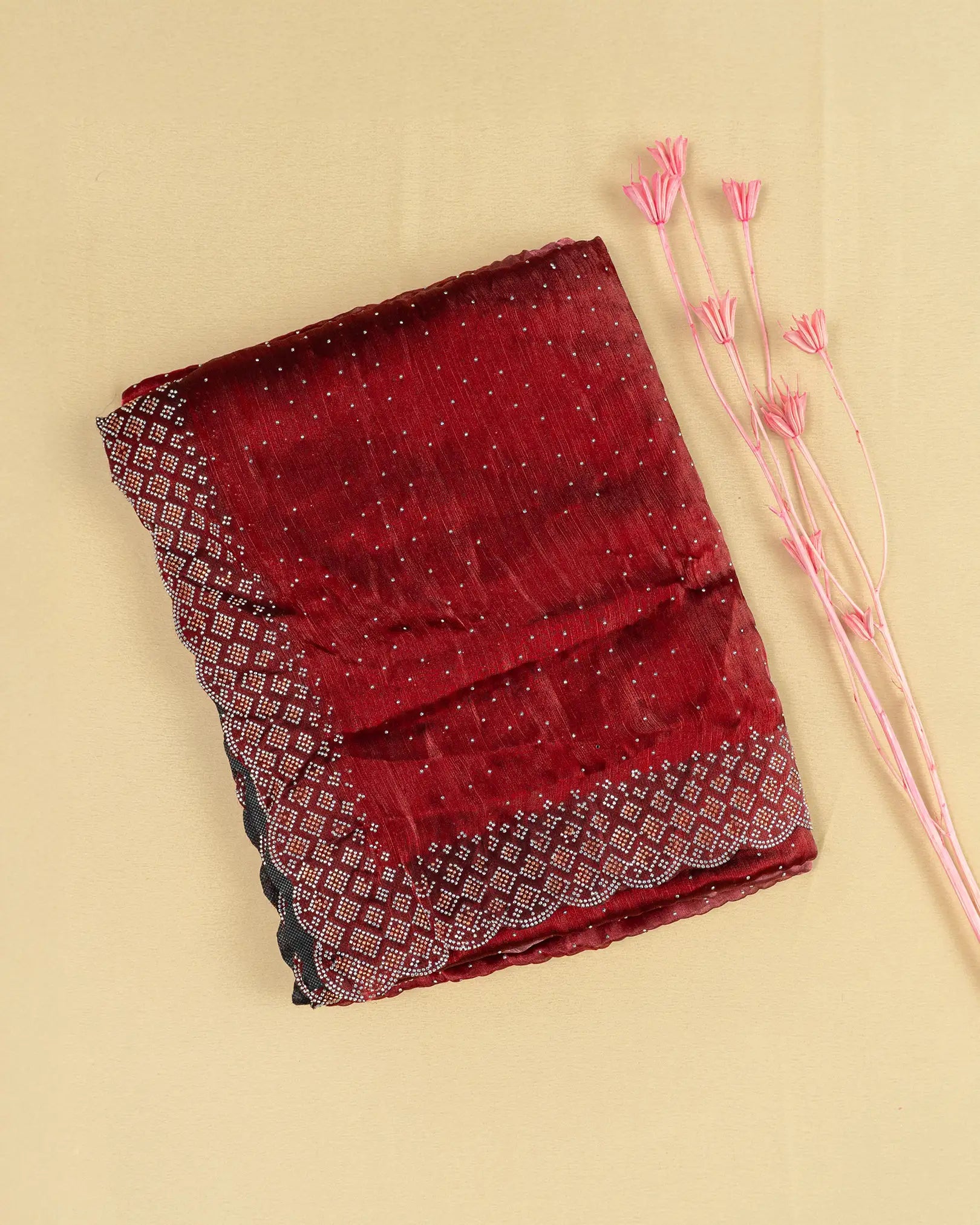 SC2914 - Dual Tone Fendy Saree with Silver & Dual Stone Work