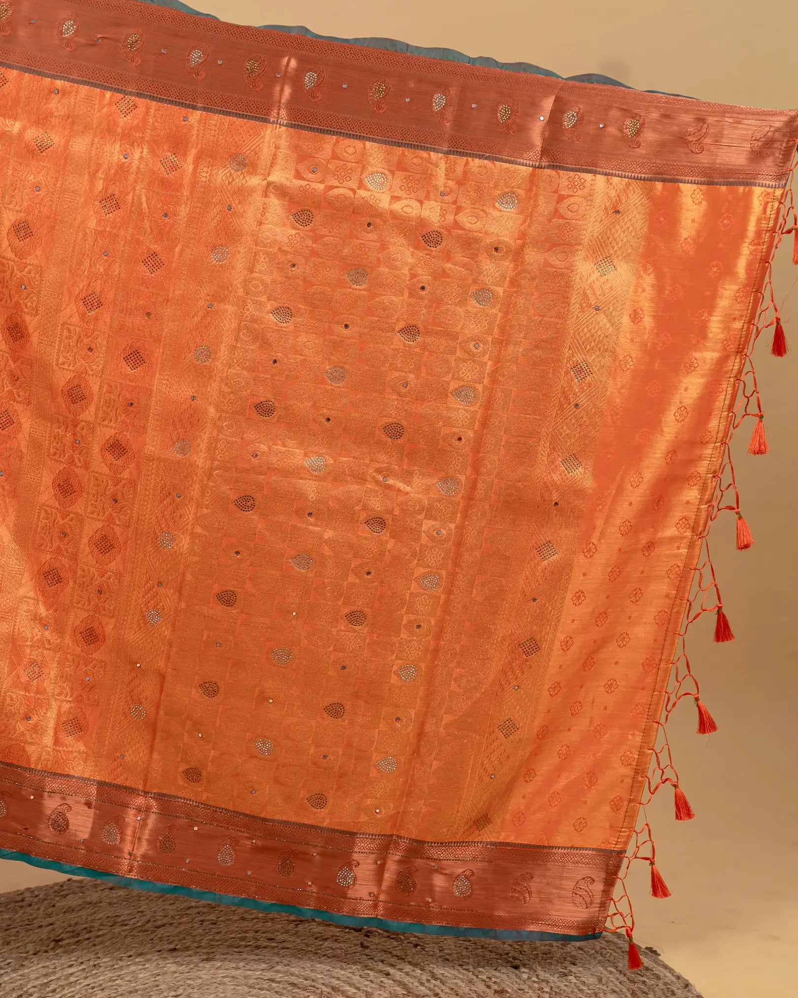 SC4361 - Tissue Saree Mirror With Stone