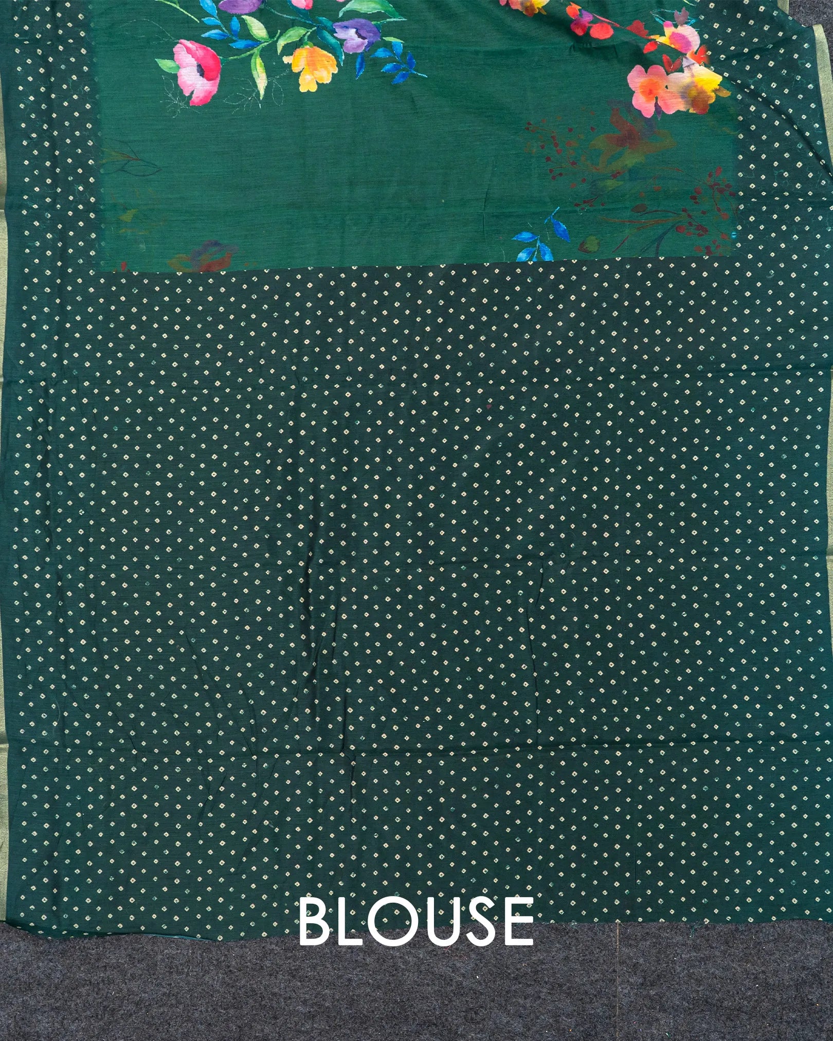 SC3417 - Cotton With Foil Print And Bandhini Border