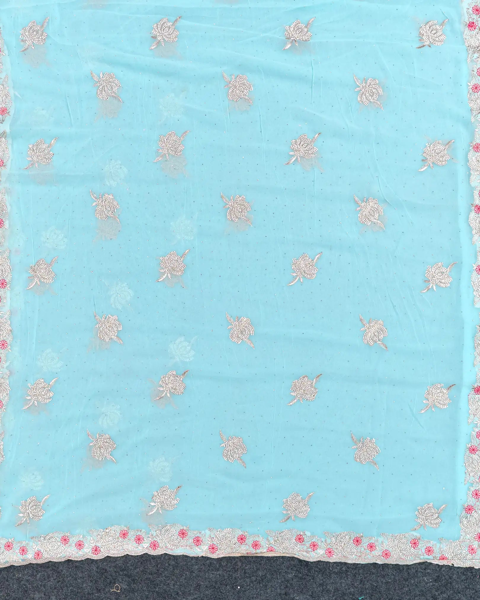 SC3994 - Georgette With Embroidery And Handwork Stone