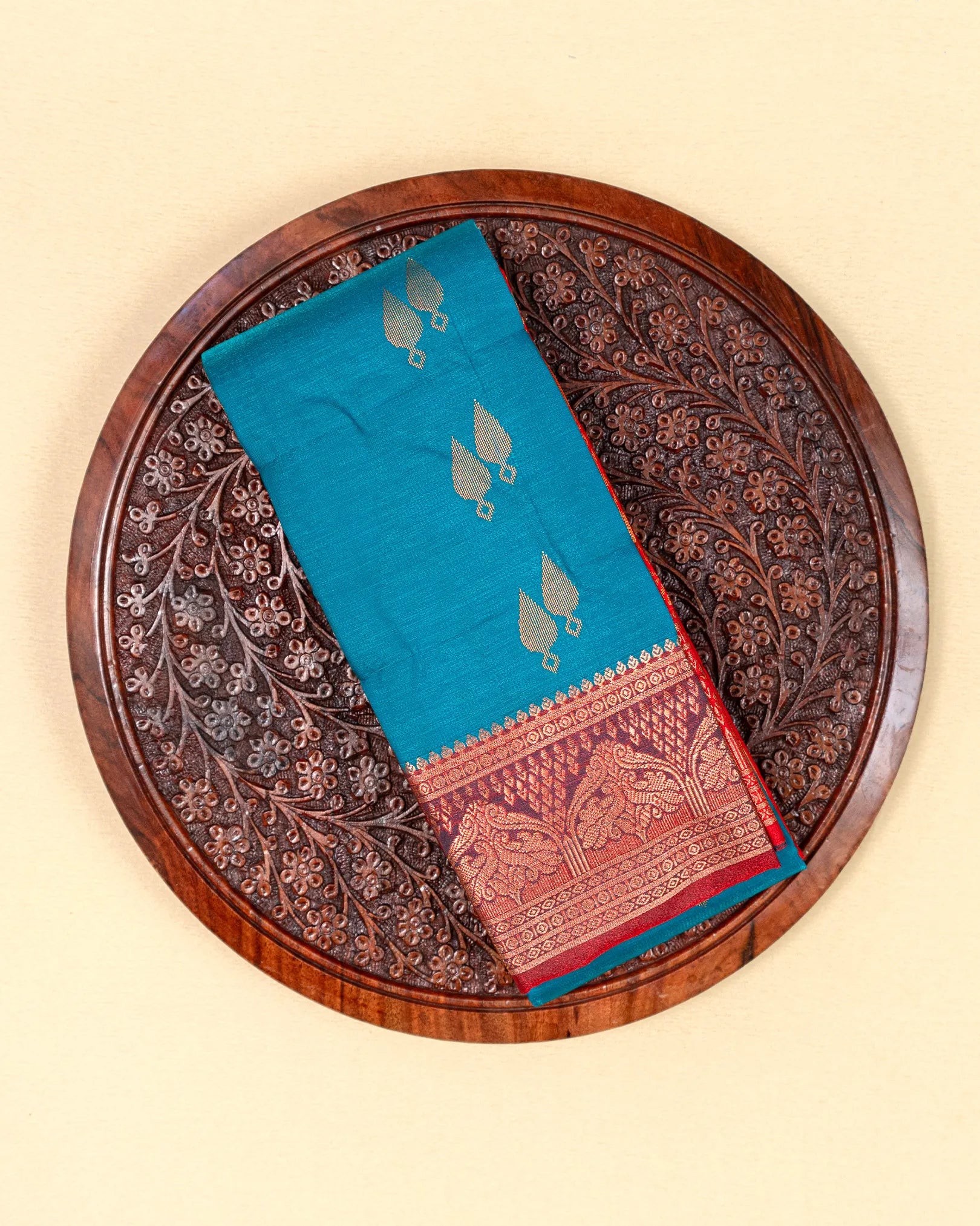 SC3091 - Satin Saree With Copper Butta