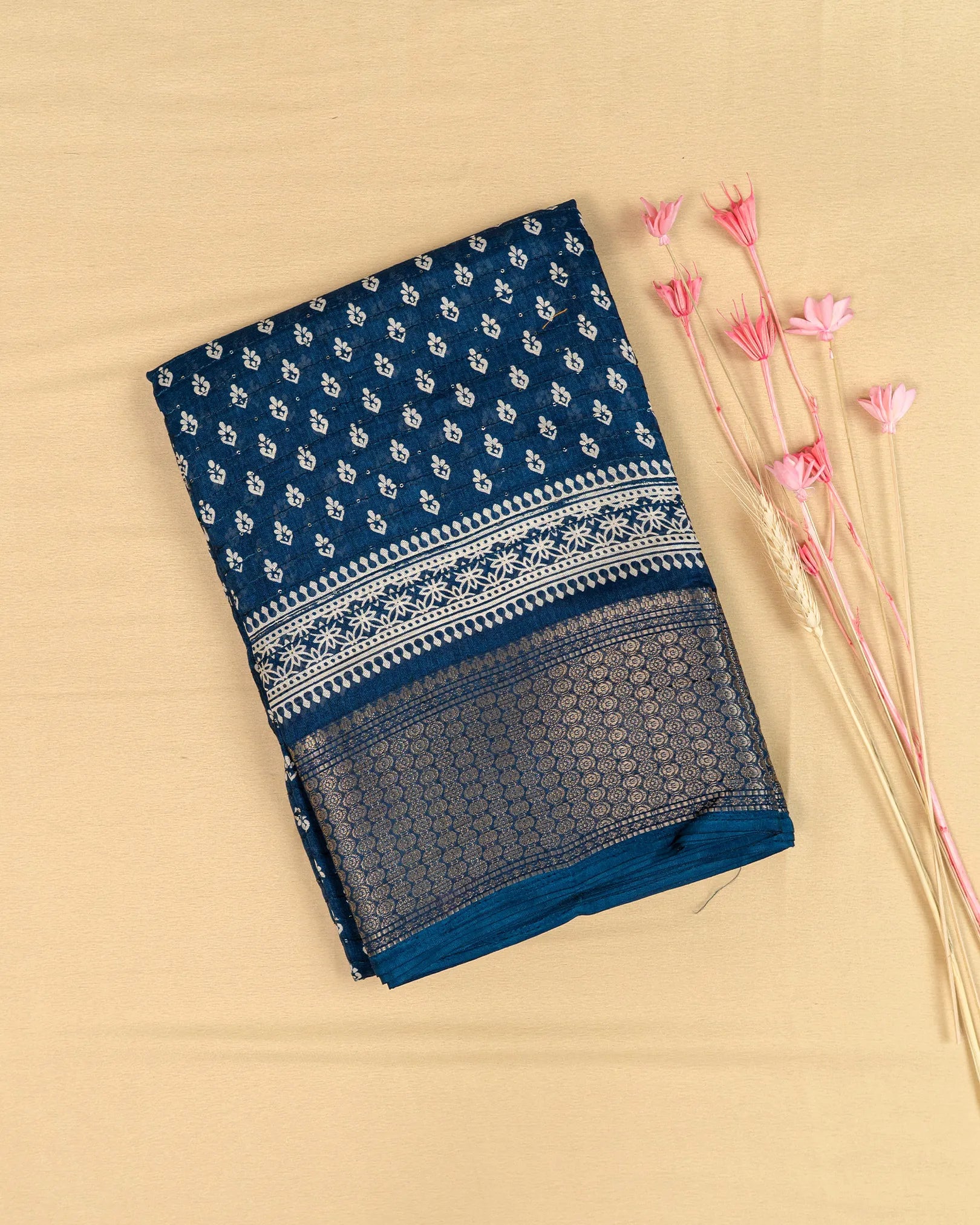 SC3973 - Dola Sequence Embroidery With Bandhini Print