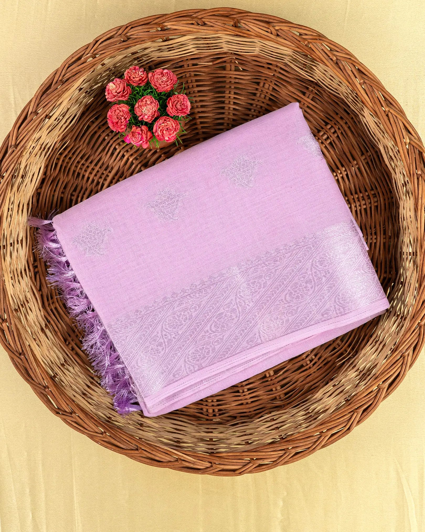 SC4362 - Linen Saree With Silver Butta