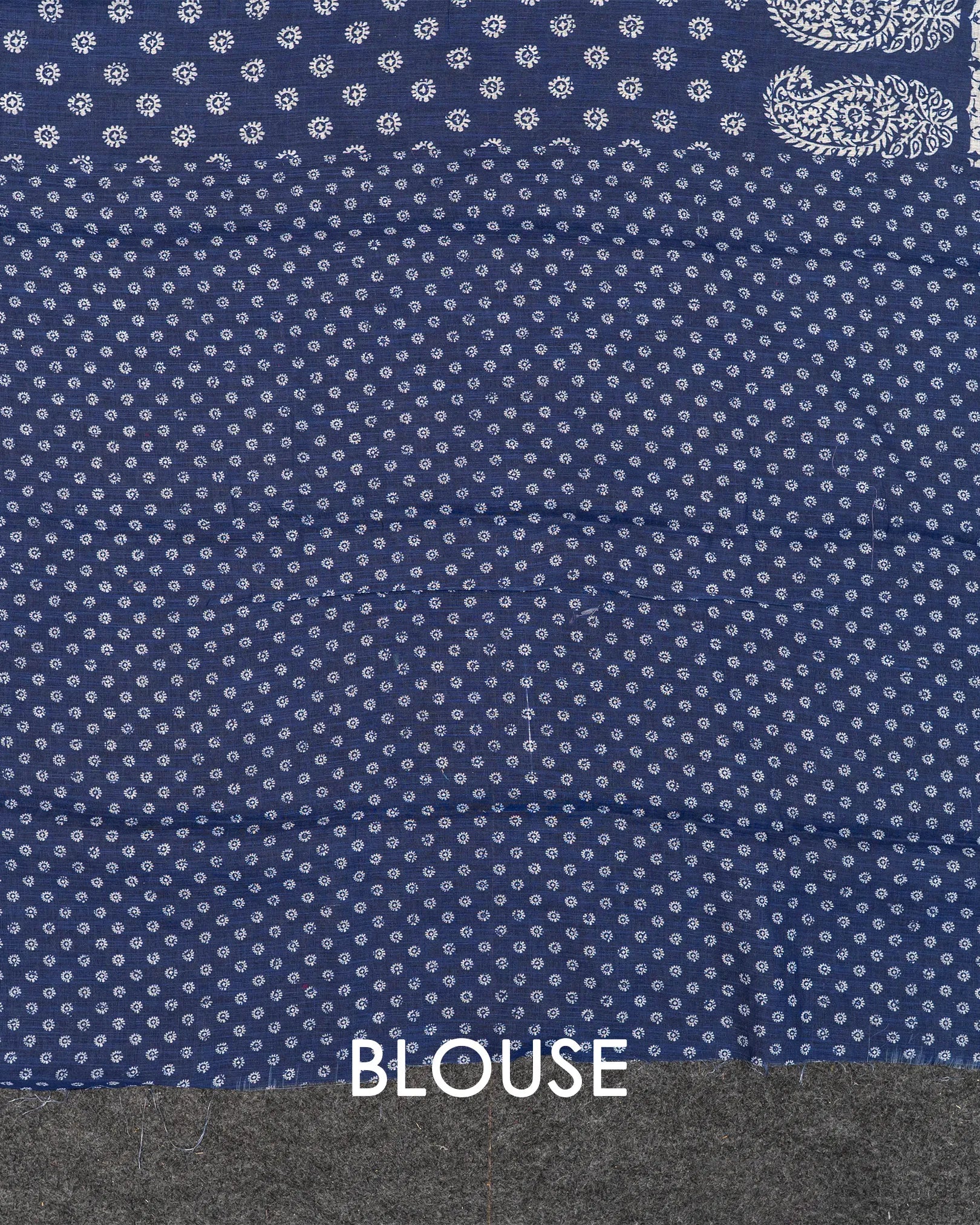 SC3967 - Indigo Blue Linen With Bandhini Print