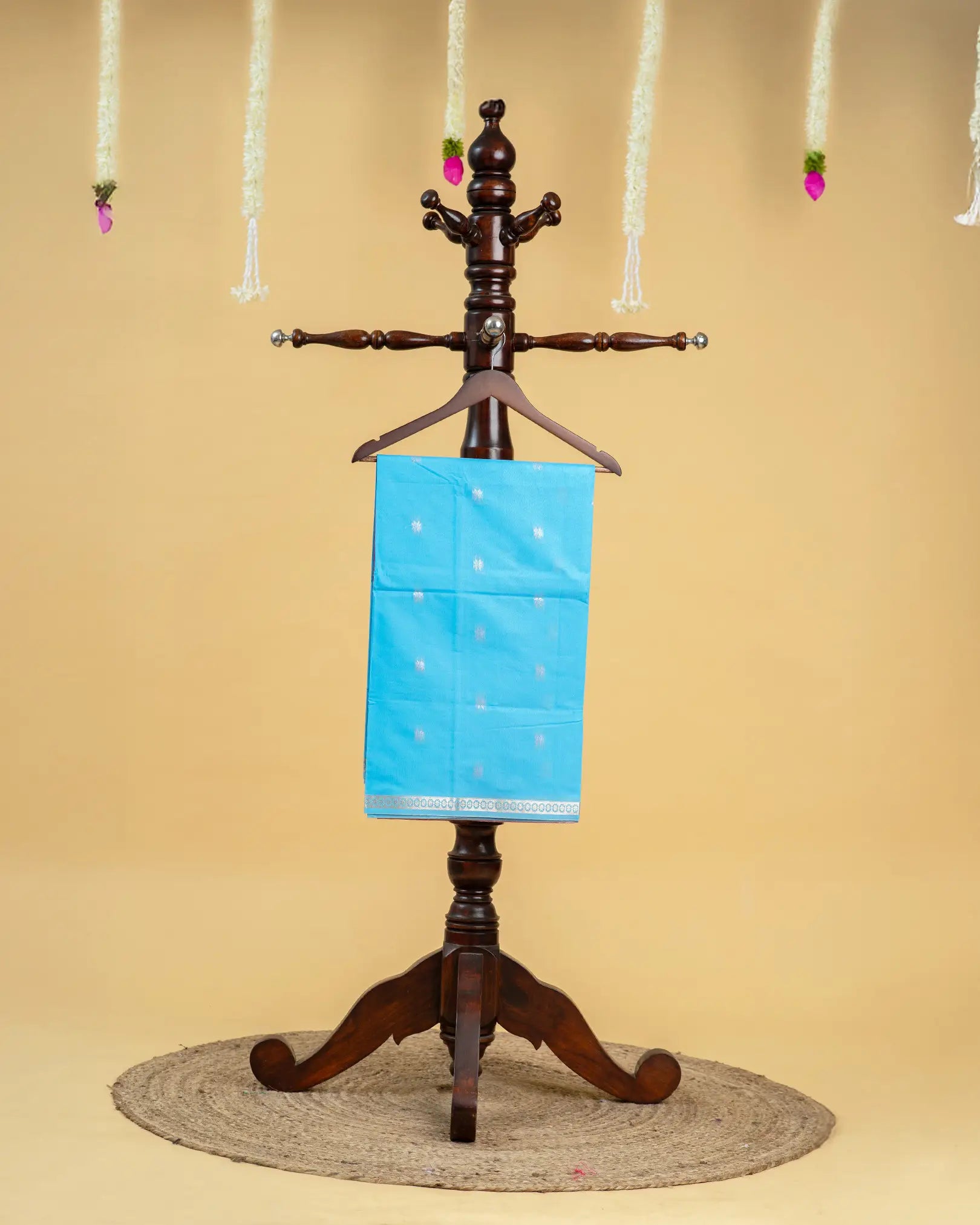 Silk Cotton Saree with Gold Border Work