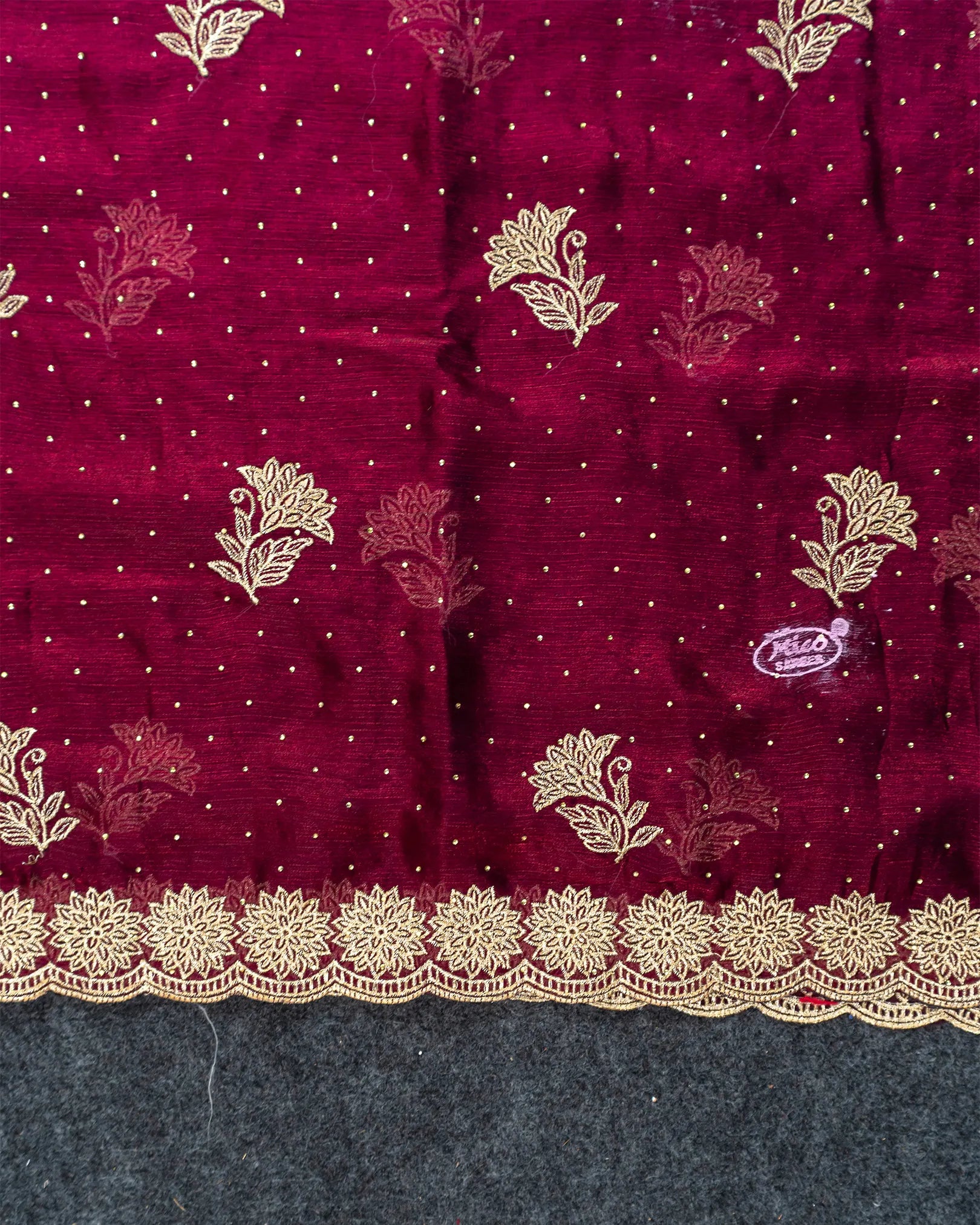 SC3772 - Fendy saree with embroidery work and stone all over body