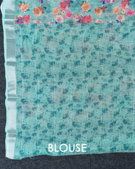 SC3505 - Linen With Sparkling Stone Over Body And Silver Border