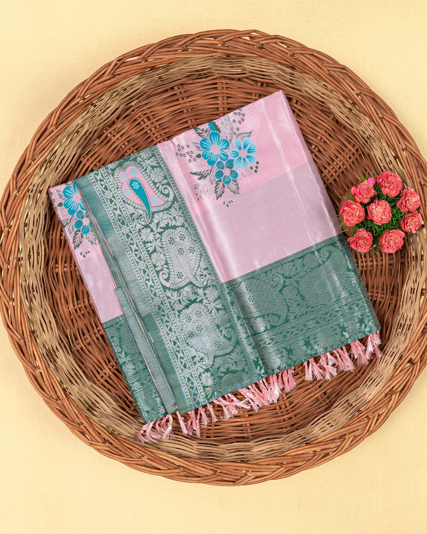 SC2849 - Tissue Silver Zari Meena Butta