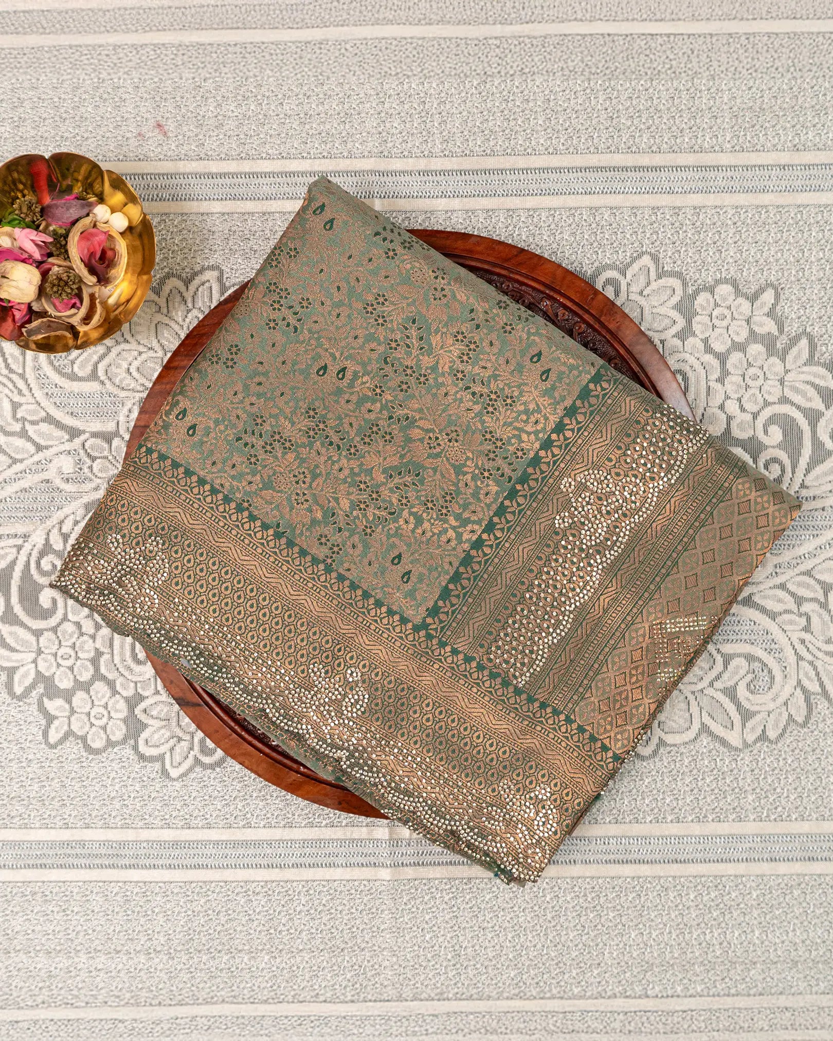 SC3576 - Satin With Heavy Jarkhand Stone