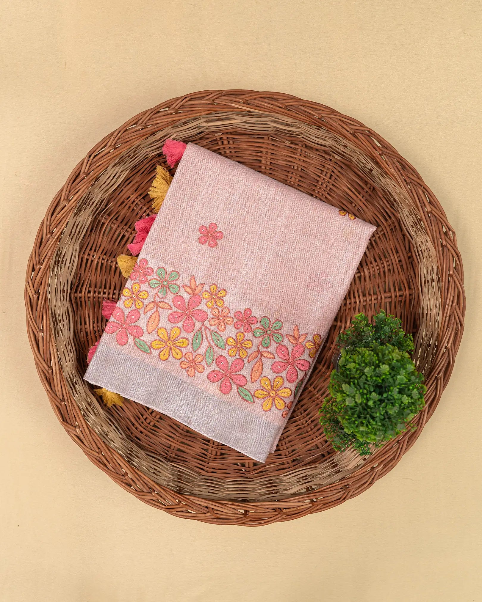 SC3296 - Linen Cotton With Border Embroidery