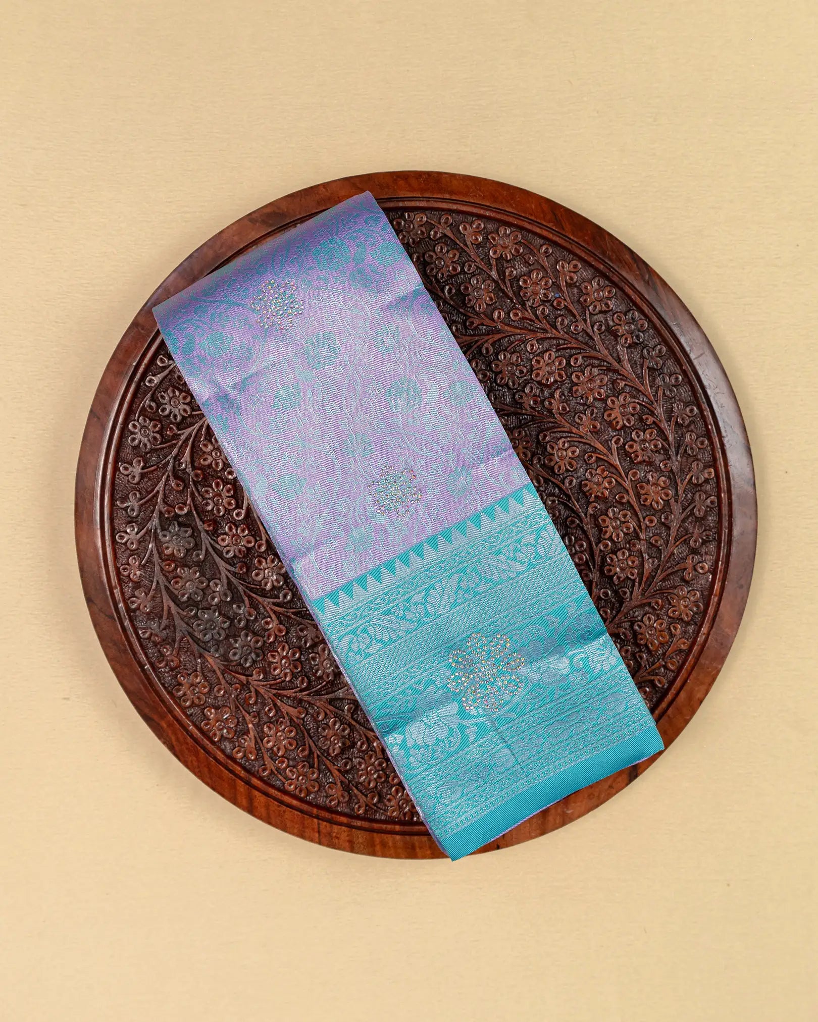 SC3223 - Litchi Silk Saree with Multi Stone