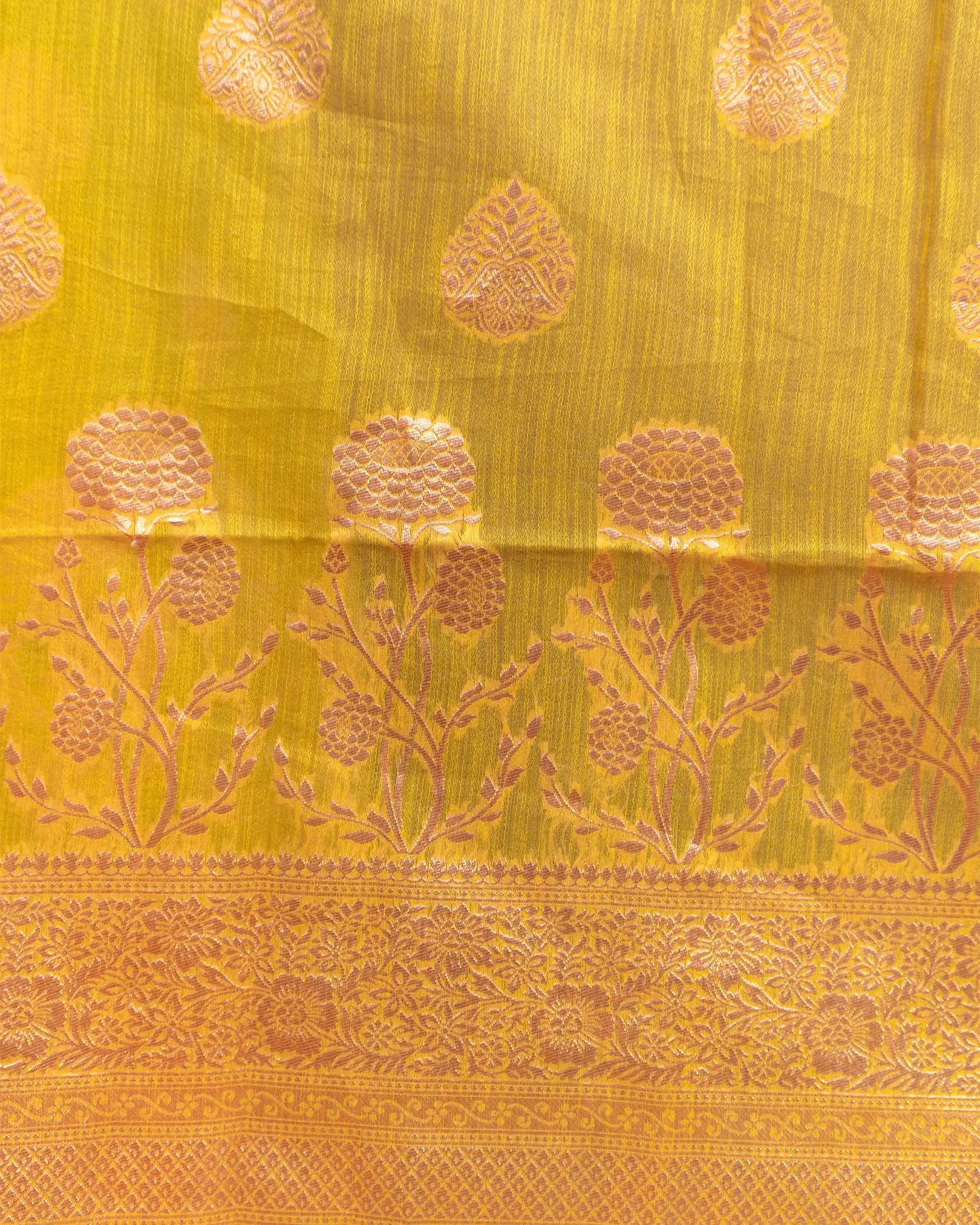 SC3901 - Linen Saree Copper Butta
