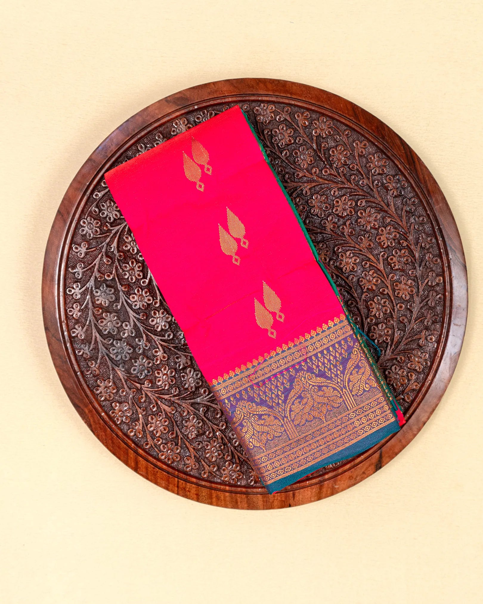 SC3091 - Satin Saree With Copper Butta