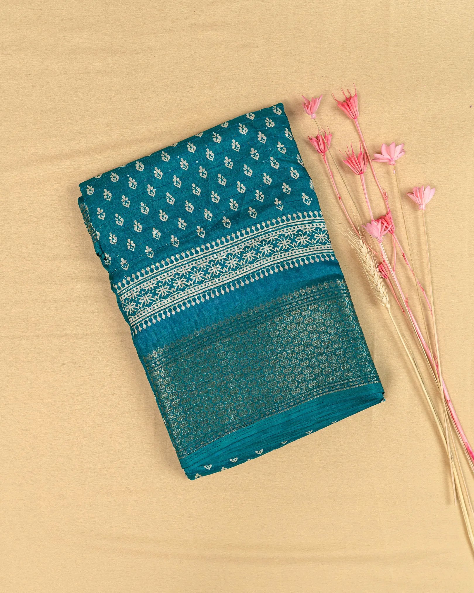 SC3973 - Dola Sequence Embroidery With Bandhini Print