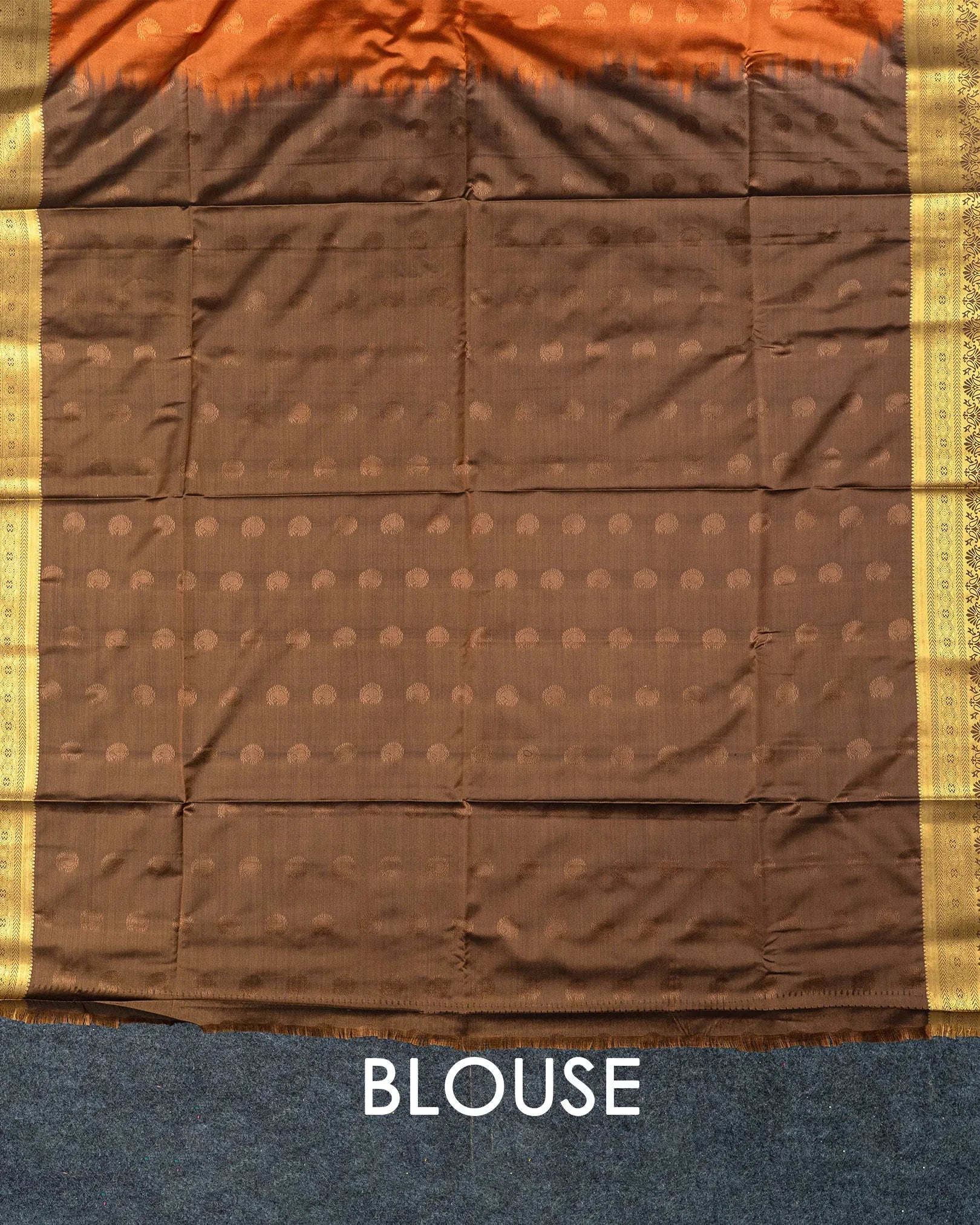 SC4585 -Soft silk with gold zari butta and contrast border