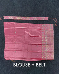 SC3369 - Satin With Blouse Work And Belt
