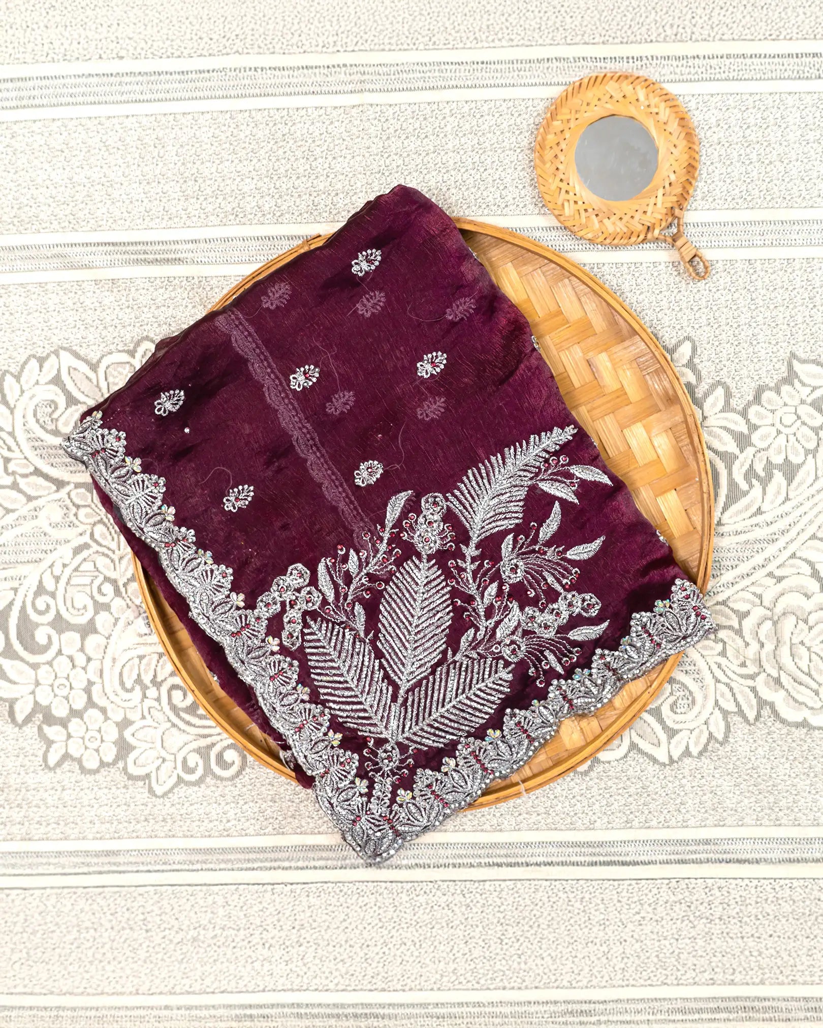 SC2997 - Georgette saree with hand work stone