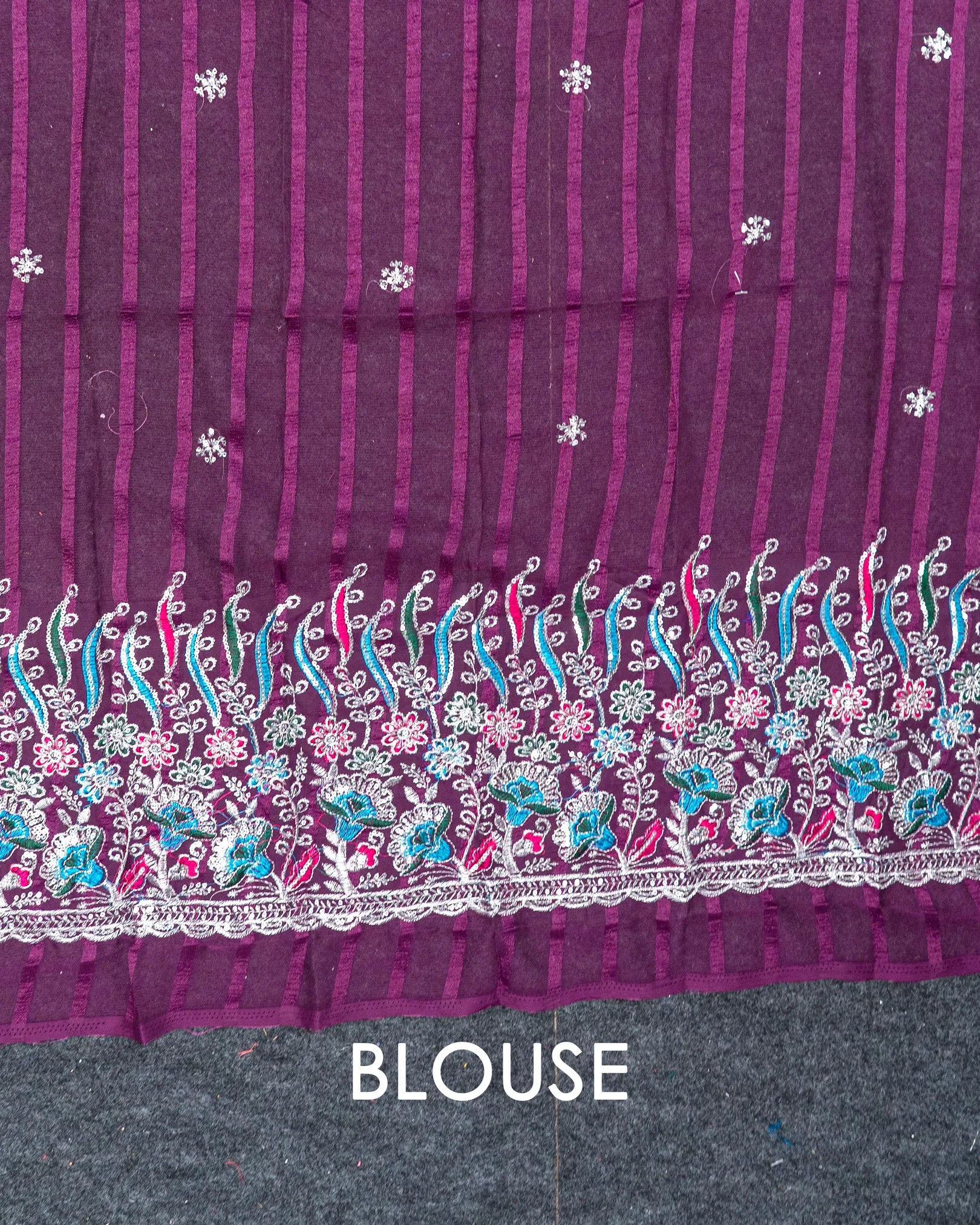 SC3359 - Chiffon Georgette With Sarowski And Seperate Blouse Work