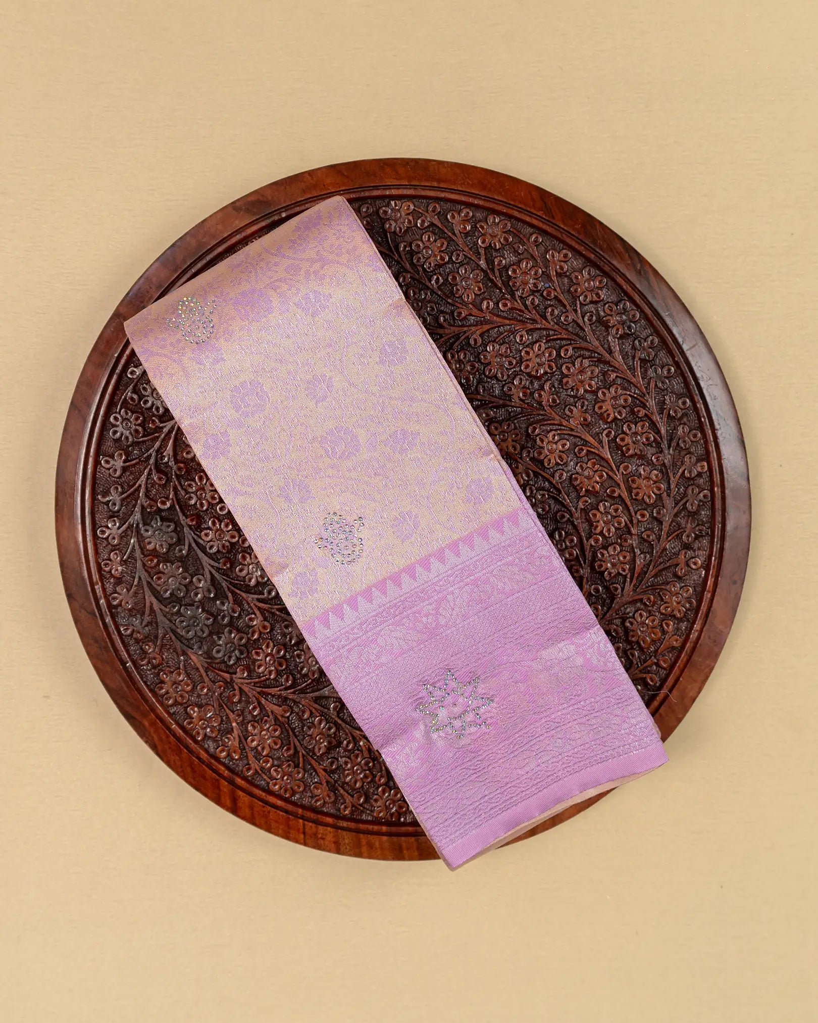 SC3223 - Litchi Silk Saree with Multi Stone