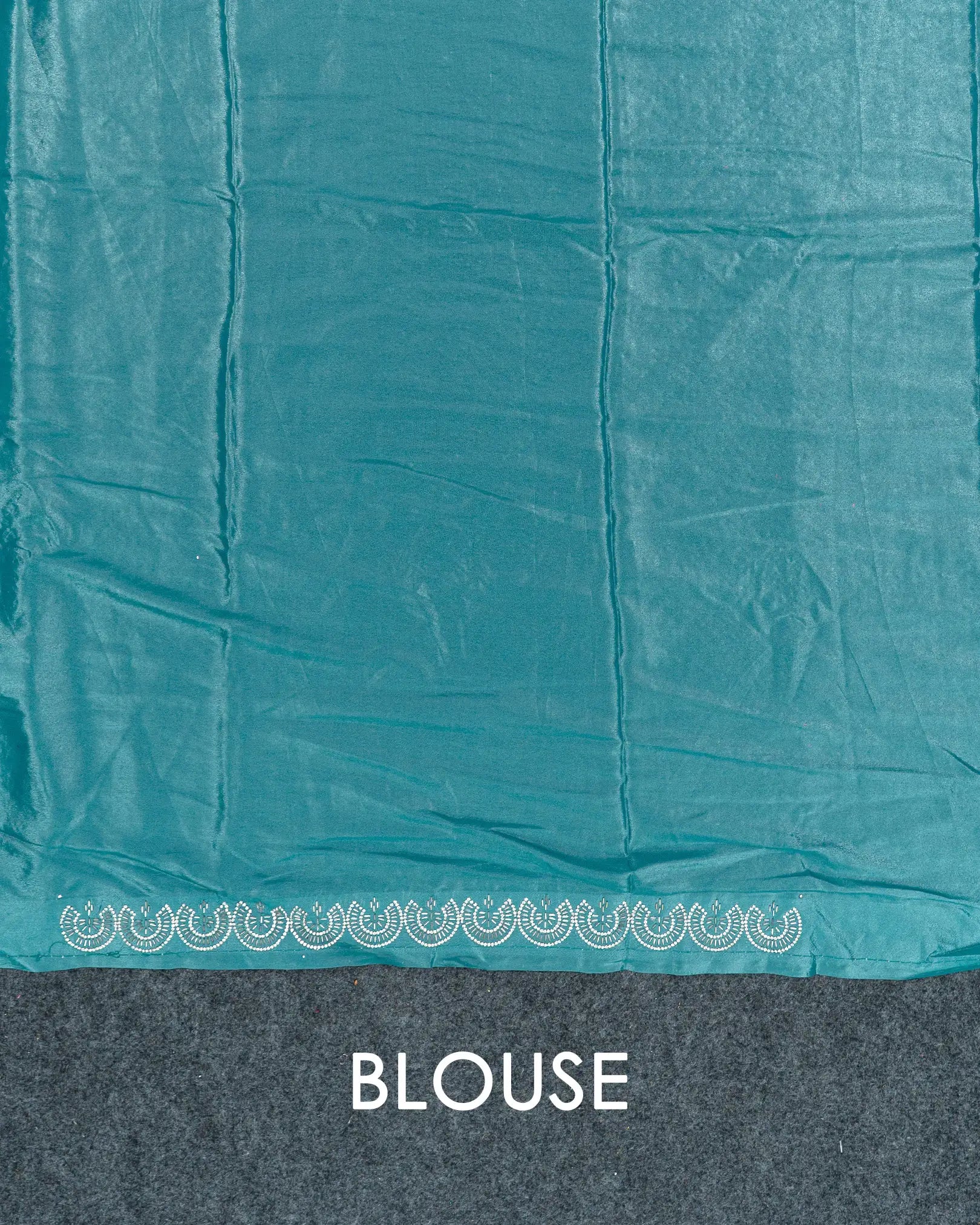 SC3452 - Fendy satin with silver stone and jarjoshi work along border